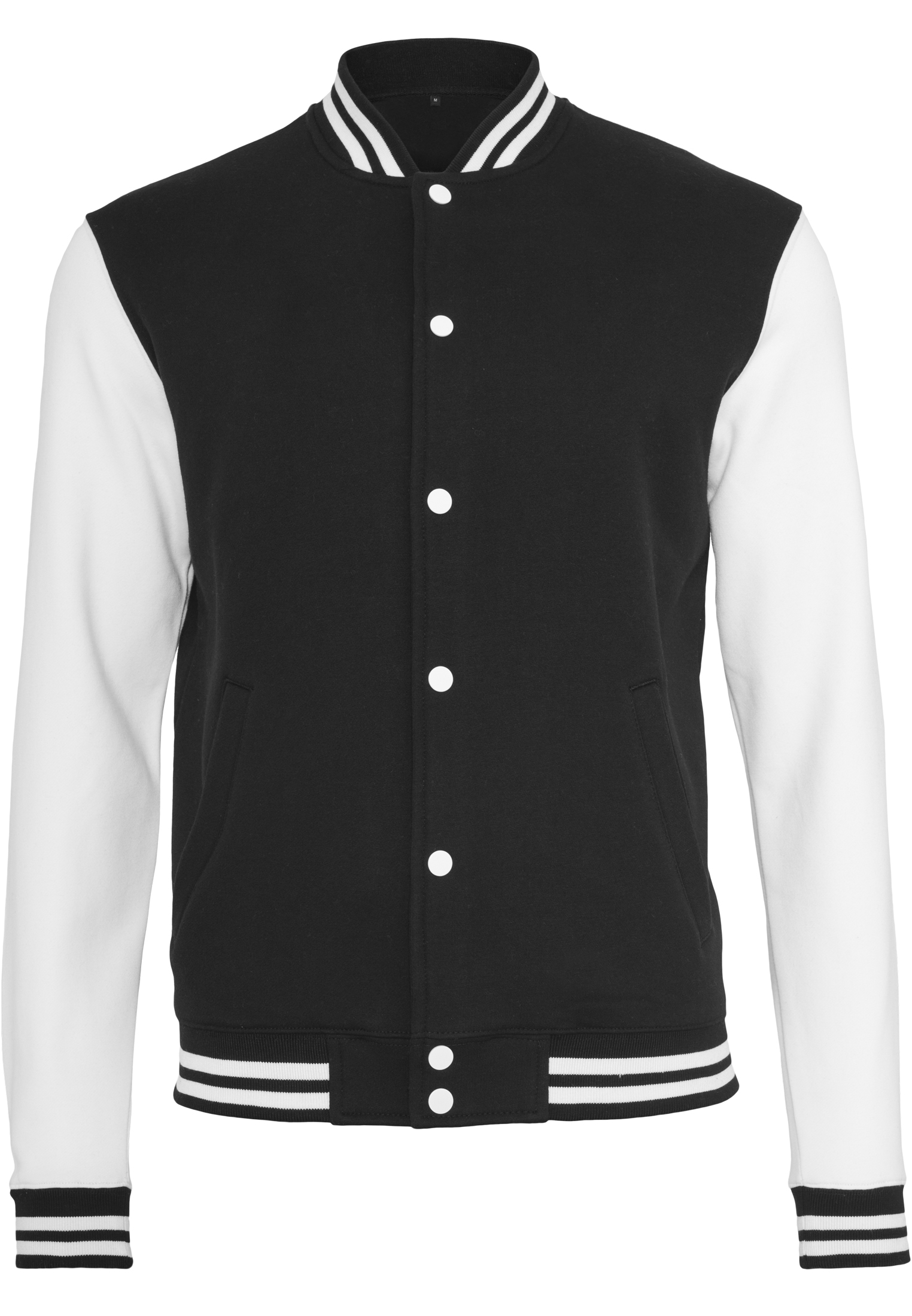 Ζακέτα Φούτερ College By015 Build Your Brand Black White Blk Wht ανδρικά Μπουφάν Simple Wear
