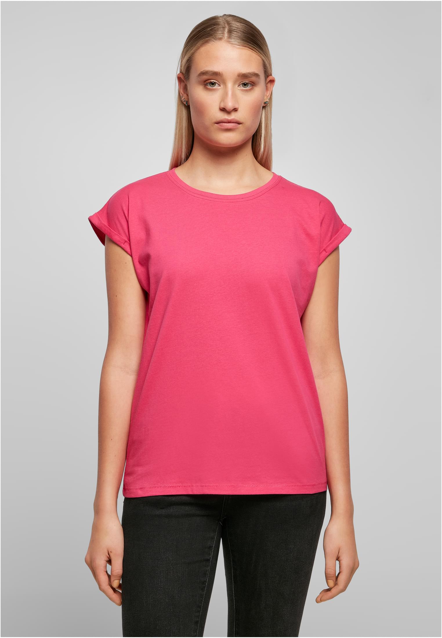 Γυναικείο T-Shirt BY021-02534 Build Your Brand BYB Extended Shoulder Tee Hibiskus Ροζ