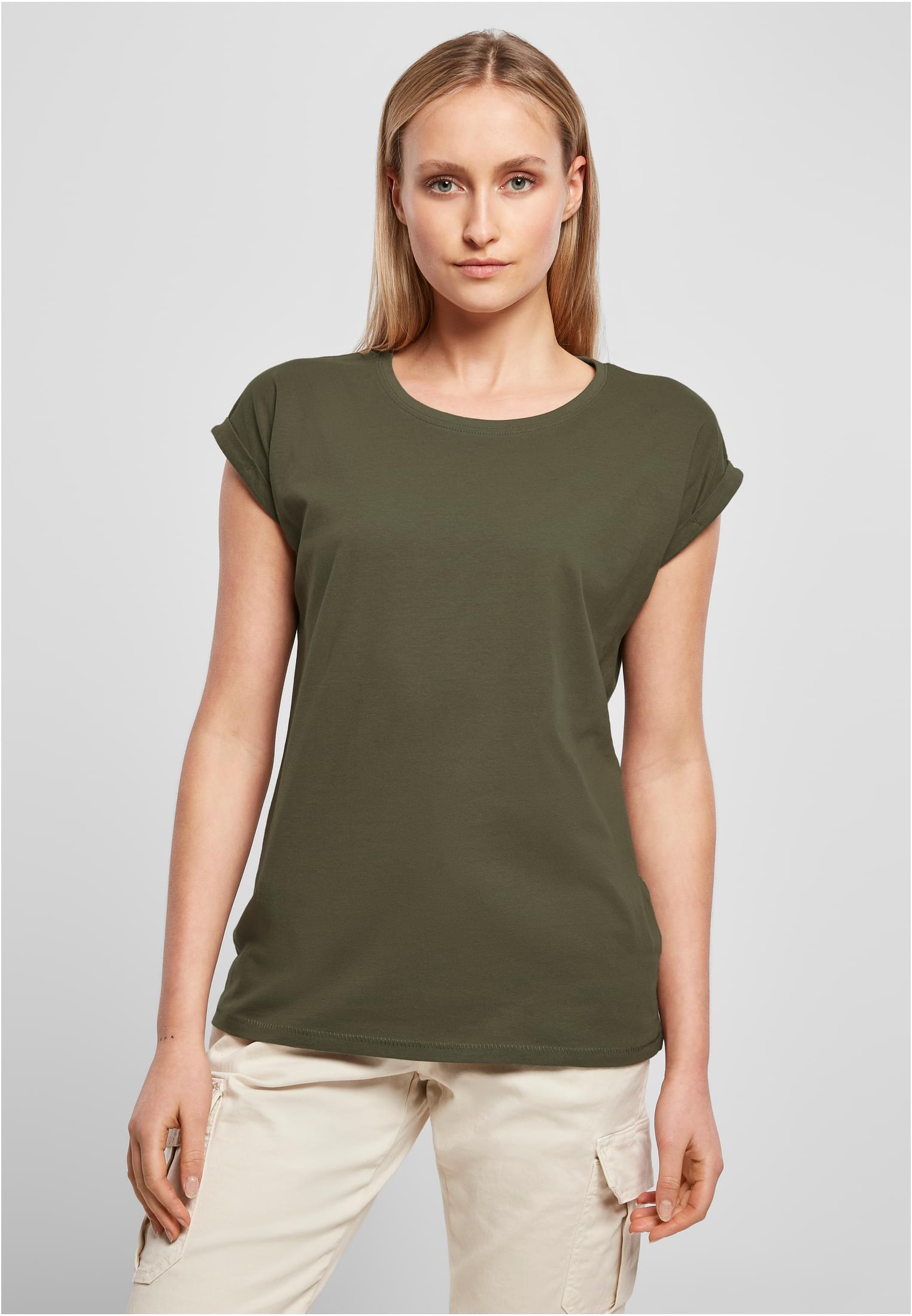 Γυναικείο T-Shirt BY021 Build Your Brand Ladies Extended Shoulder Tee Black Olive