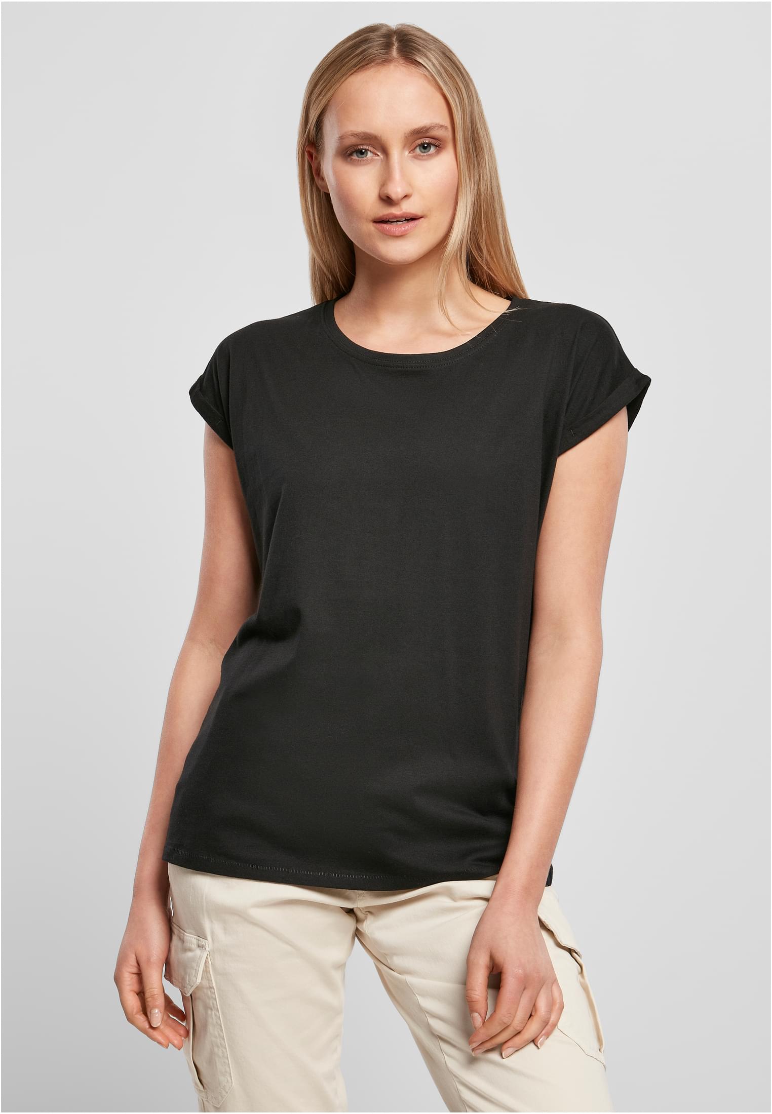 Γυναικείο T-Shirt BY021-00007 Build Your Brand Ladies Extended Shoulder Tee Black