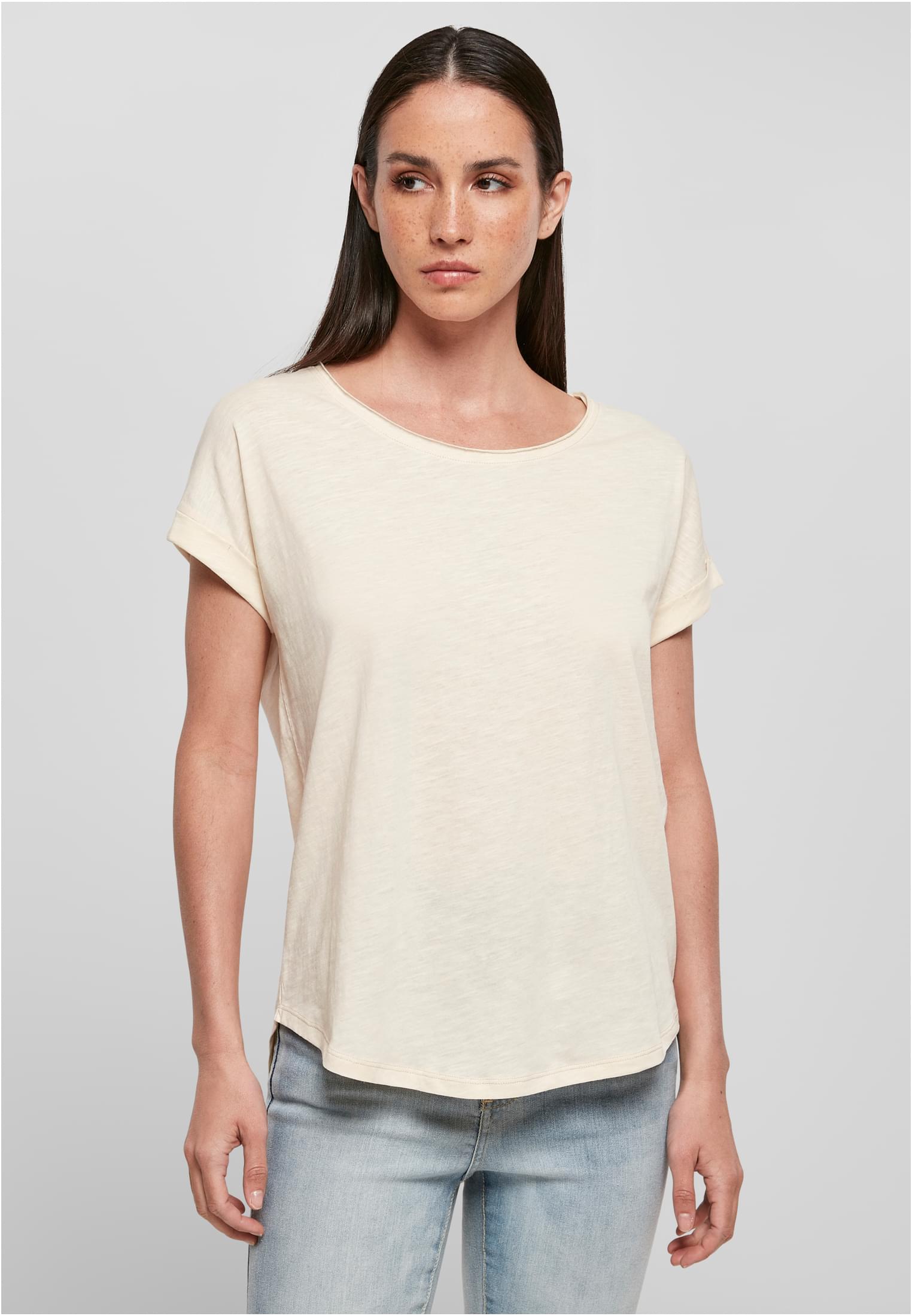 Γυναικείο T-Shirt Ladies Long Slub BY036 Build Your Brand White Sand Whitesand