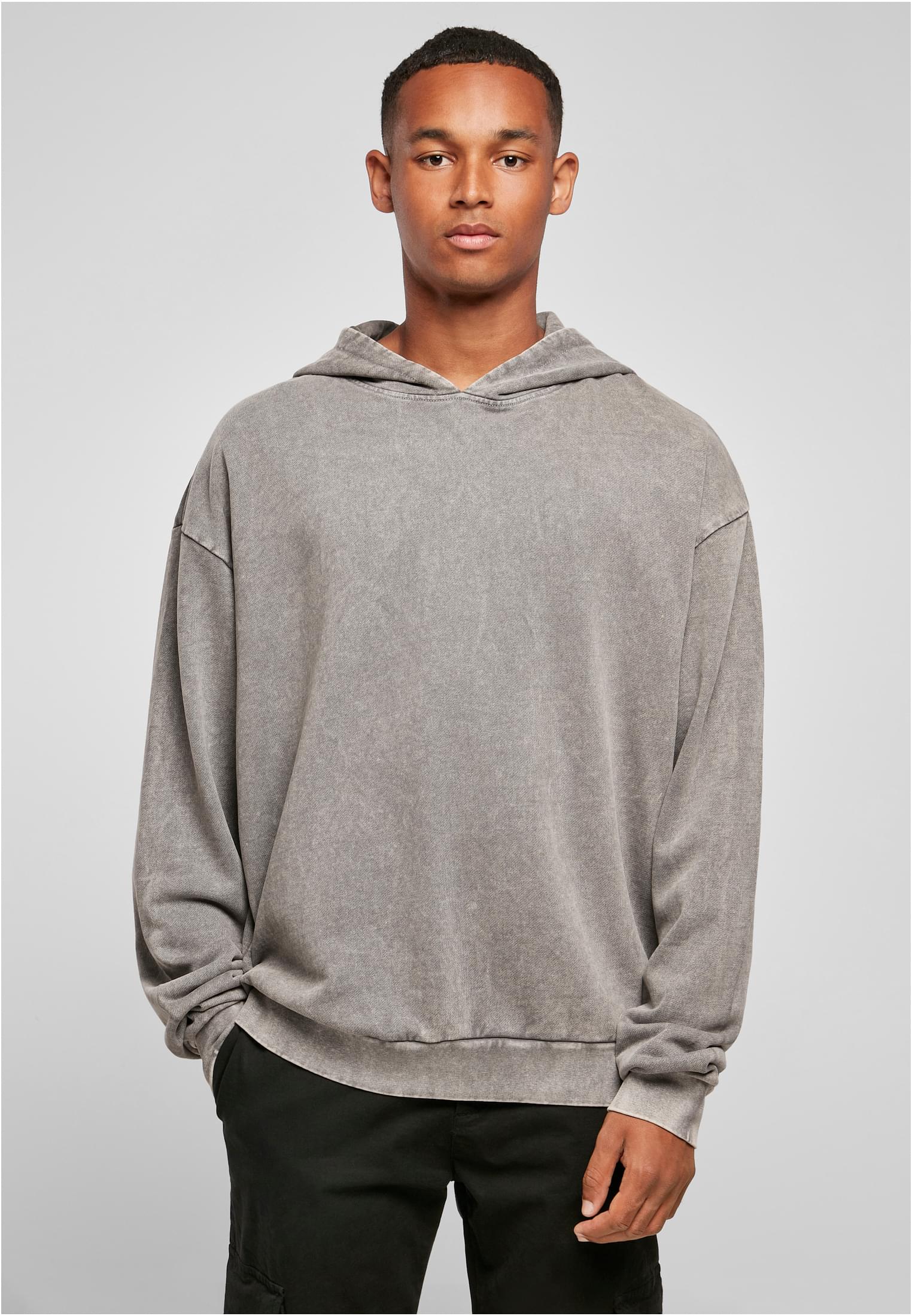 Φούτερ Hoodie Oversized BY191 Build Your Brand Acid Washed Asphalt