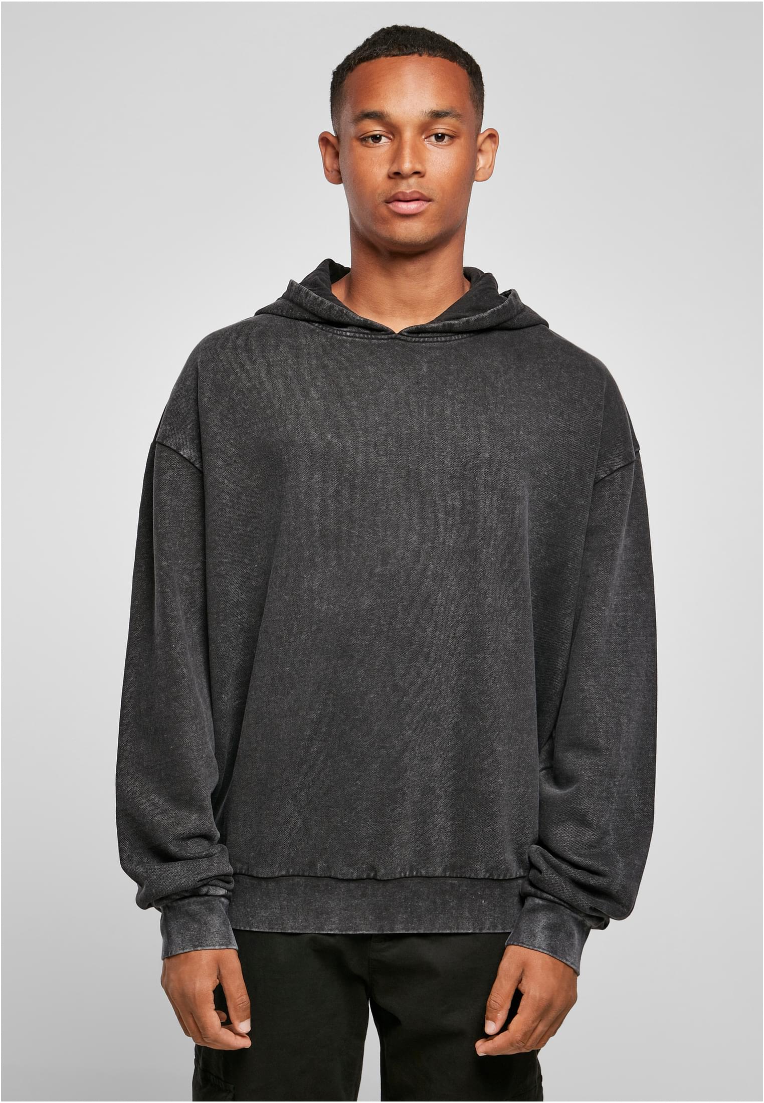 Φούτερ Hoodie Oversized BY191 Build Your Brand Acid Washed Black