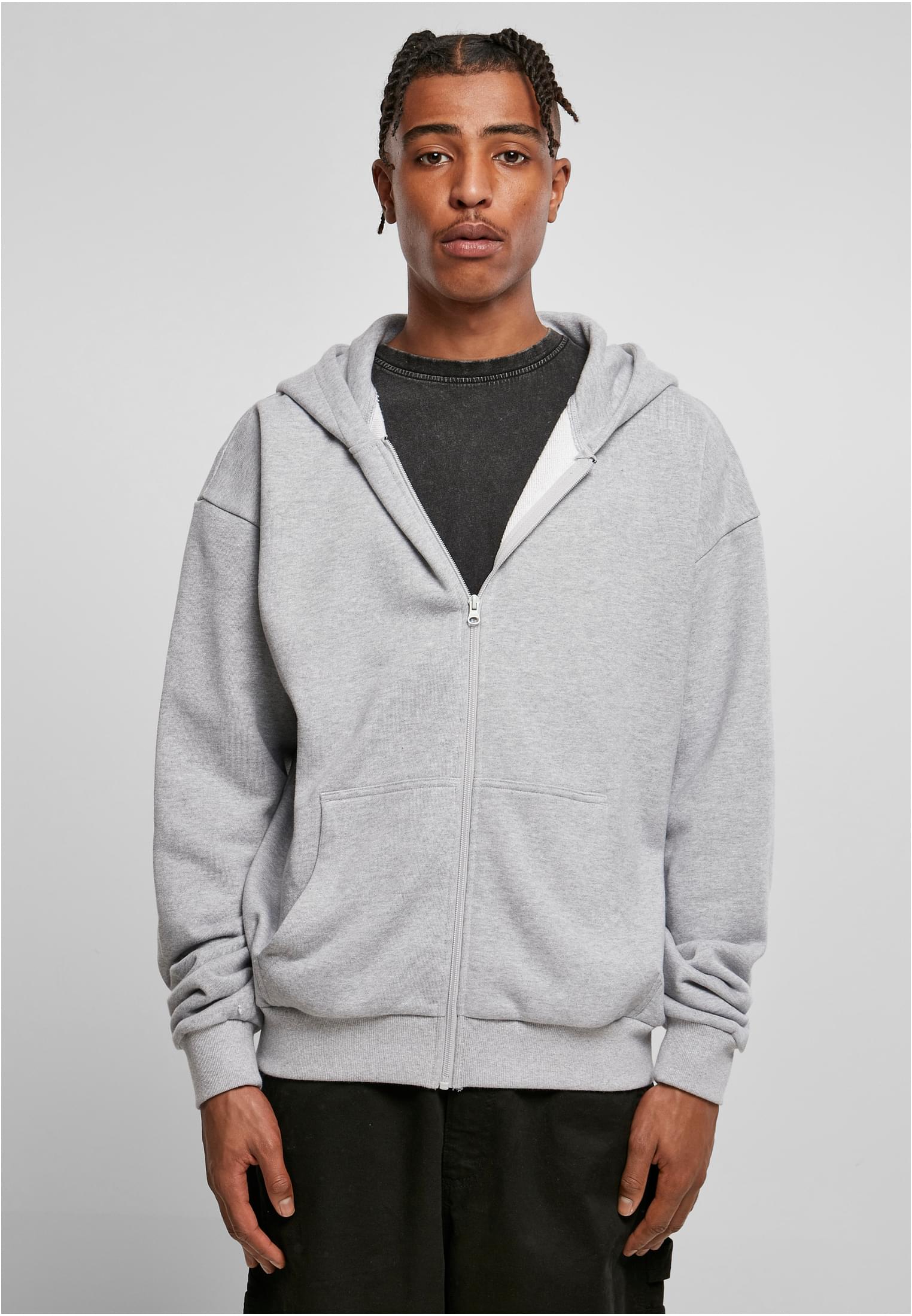 Ανδρική Ζακέτα Φούτερ με Κουκούλα Heavy Zip Hoody BY192 Build Your Brand Heather Grey Heathergrey