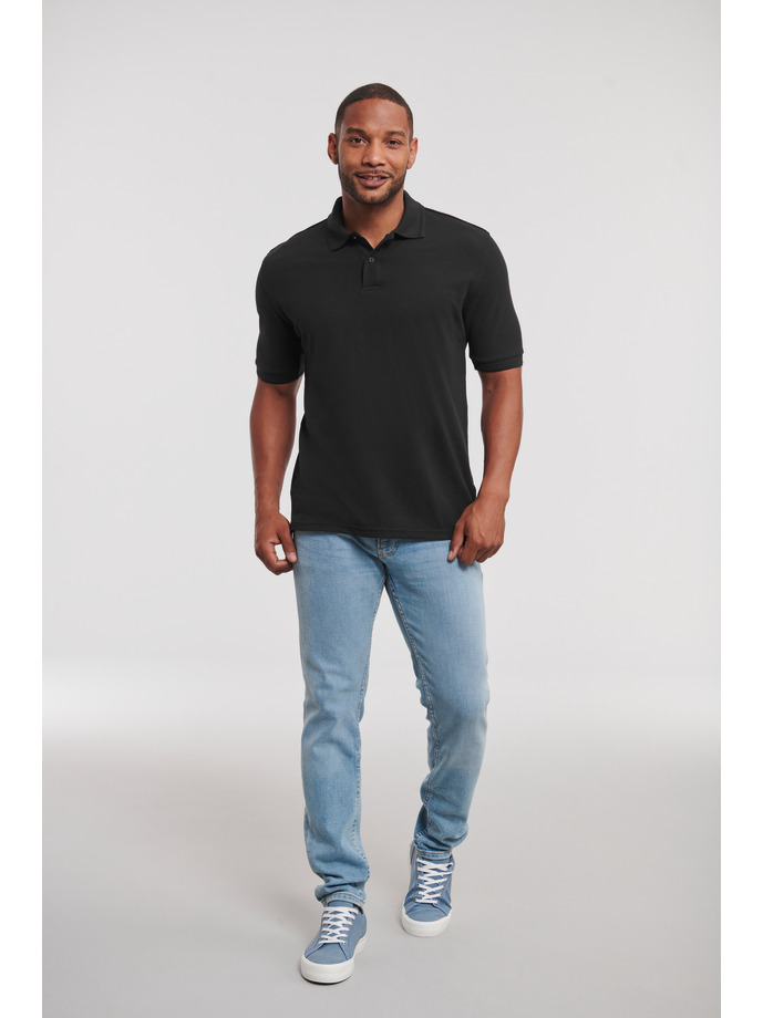 Ανδρικό Polo R-599M-0 Russell Hardwearing Black ανδρικά Μπλούζες Simple Wear
