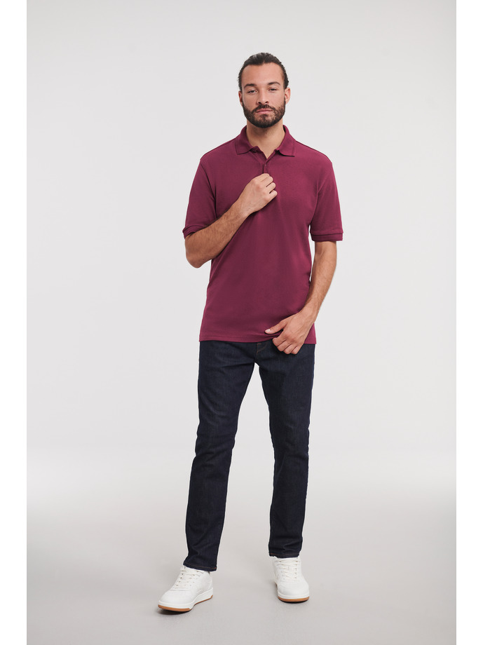 Ανδρικό Polo R-599M-0 Russell Hardwearing Burgundy ανδρικά Μπλούζες Simple Wear