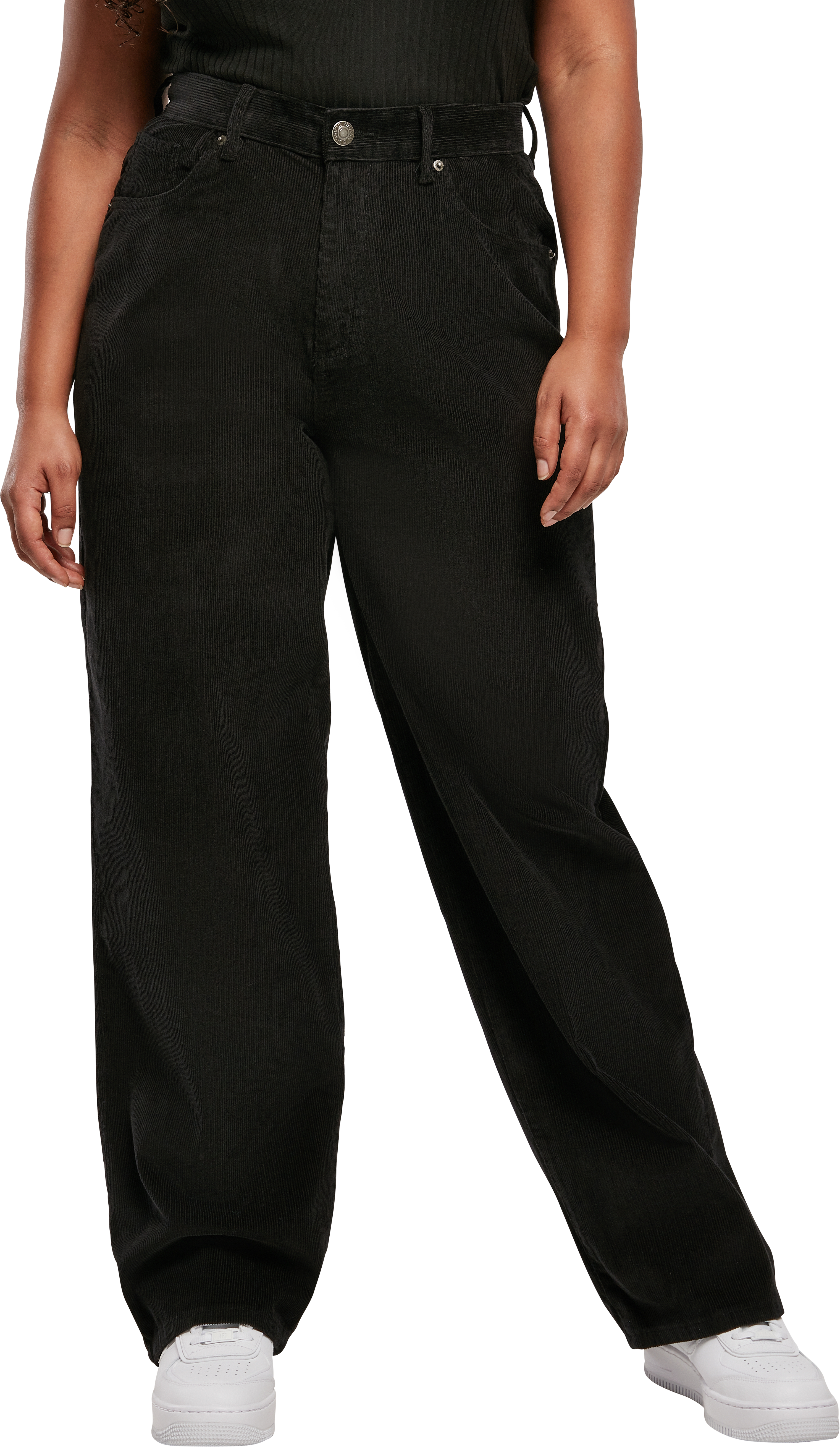 Ψηλόμεσο Παντελόνι Corduroy 90s Wide Leg TB4743 Urban Classics Black