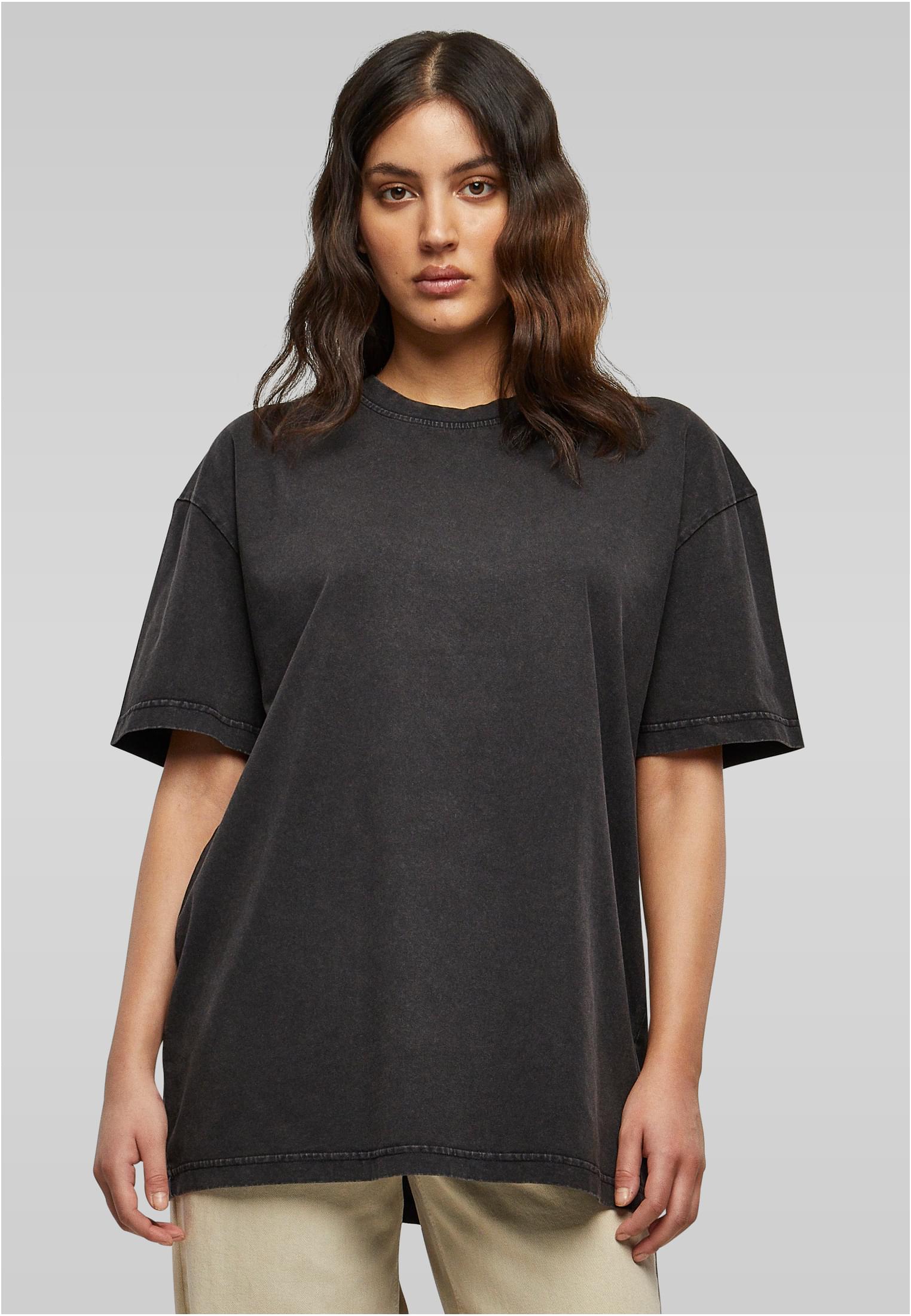 Γυναικείο T-shirt Oversized Acid Wash BY270-00007 Build Your Brand Black