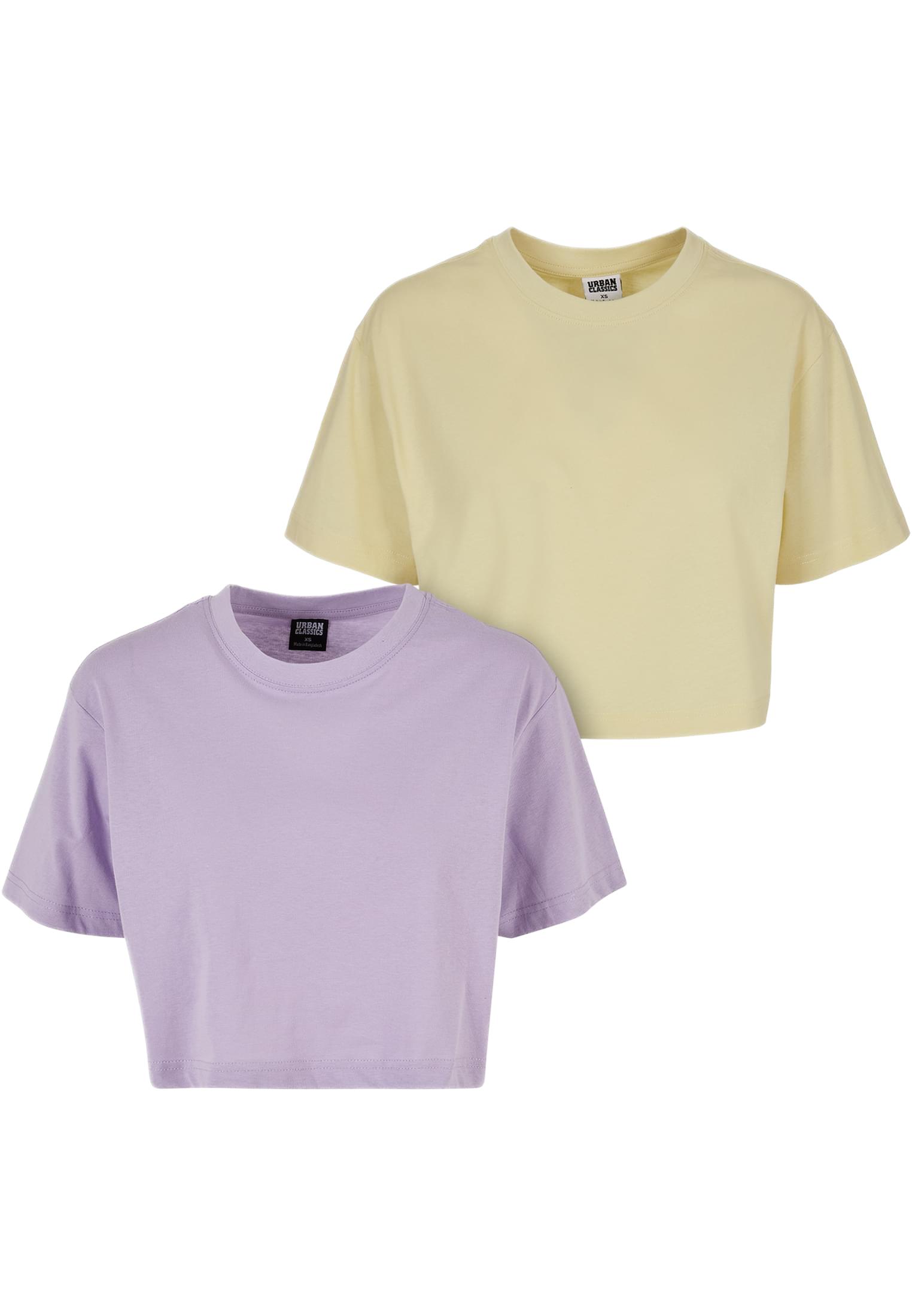 Ladies Short Oversized Tee 2-Pack Urban Classics TB1555A lilac+softyellow