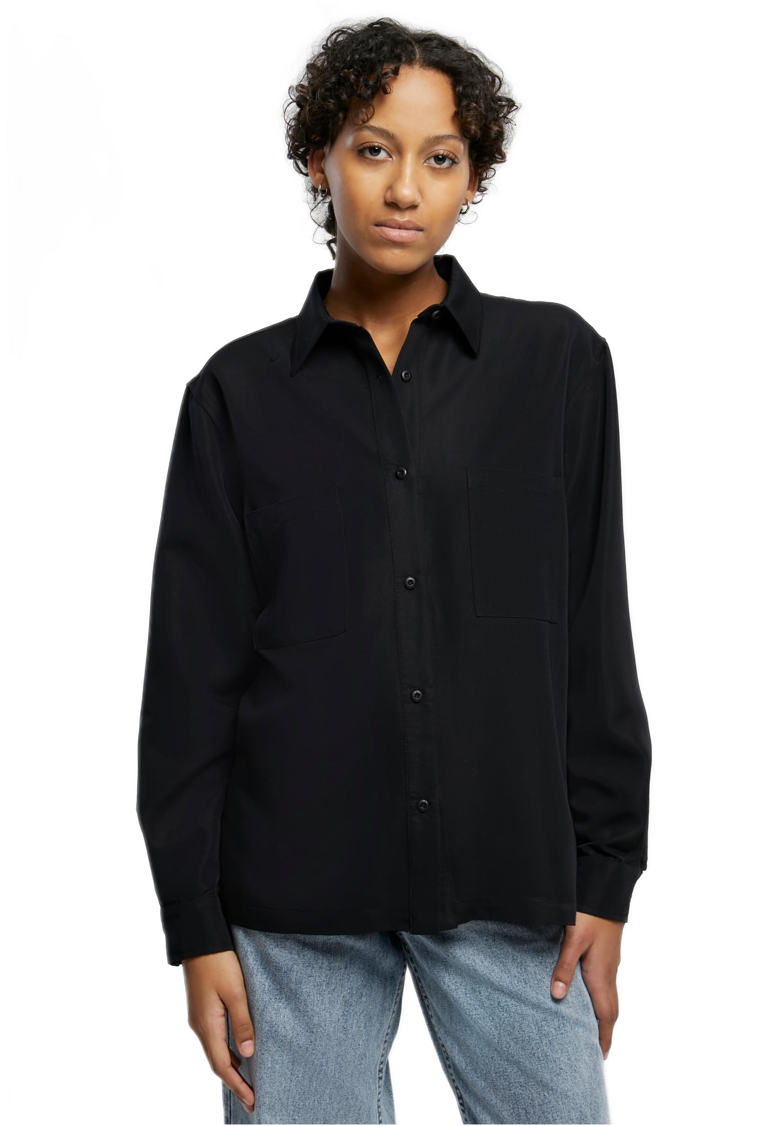 Ladies Oversized Twill Πουκάμισο Urban Classics TB6071-00007 black