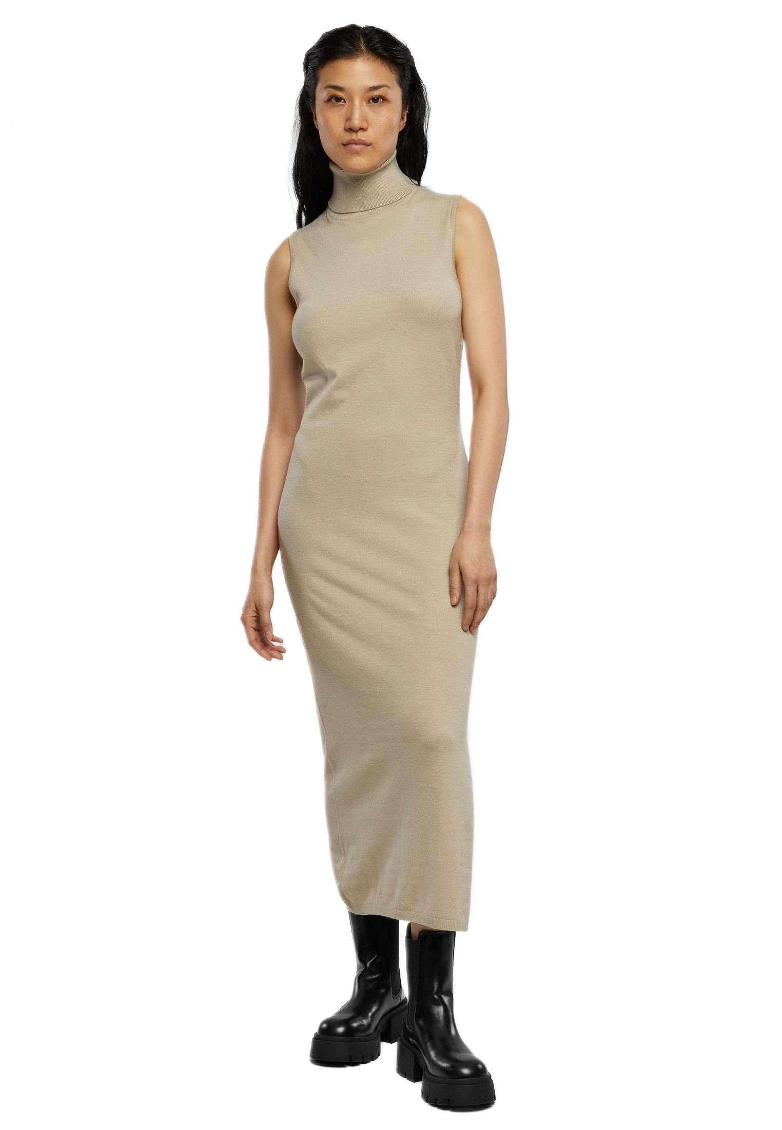 Ladies Knitted Eco Viscose Turtleneck Dress Urban Classics TB6094-04732 wetsand
