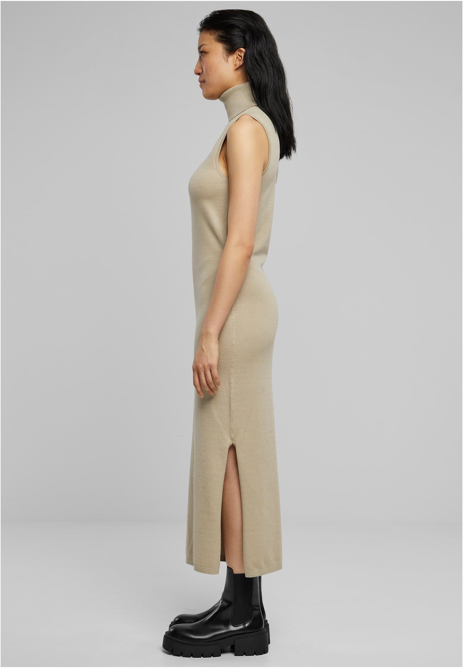 Ladies Knitted Eco Viscose Turtleneck Dress Urban Classics TB6094-04732 wetsand