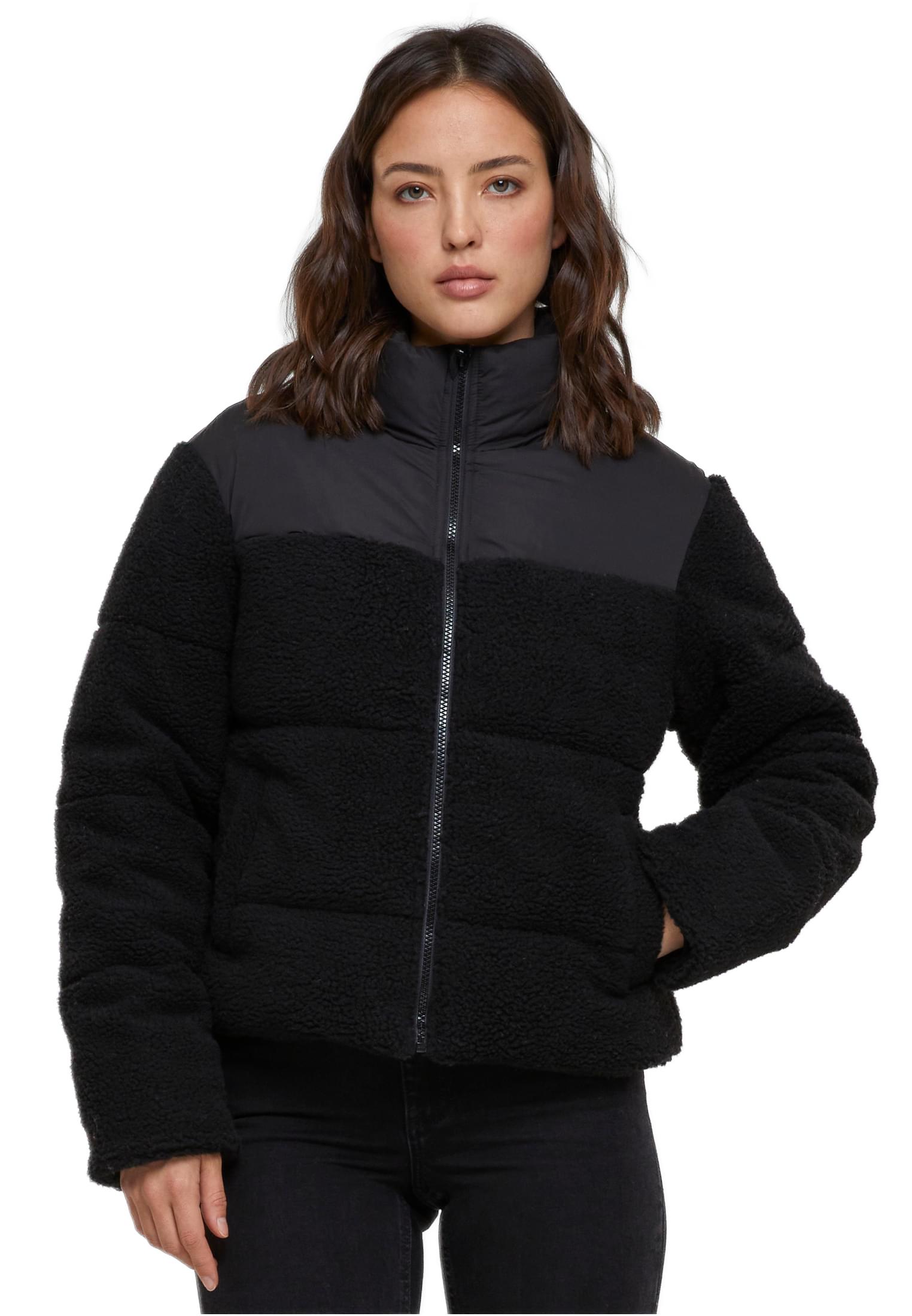 Γυναικείο Μπουφάν Sherpa Mix Puffer TB6147-00825 Urban Classics Black/Black