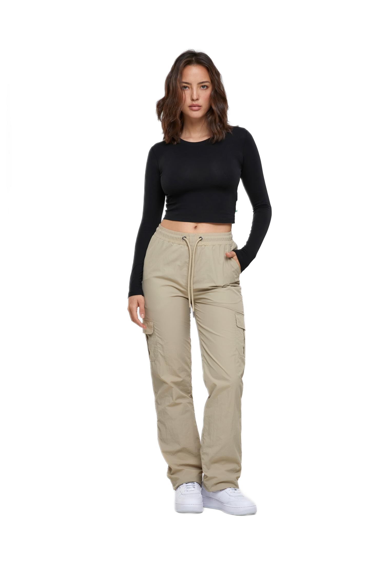 Ladies Nylon Cargo Παντελόνι Urban Classics TB6159-02439 concrete