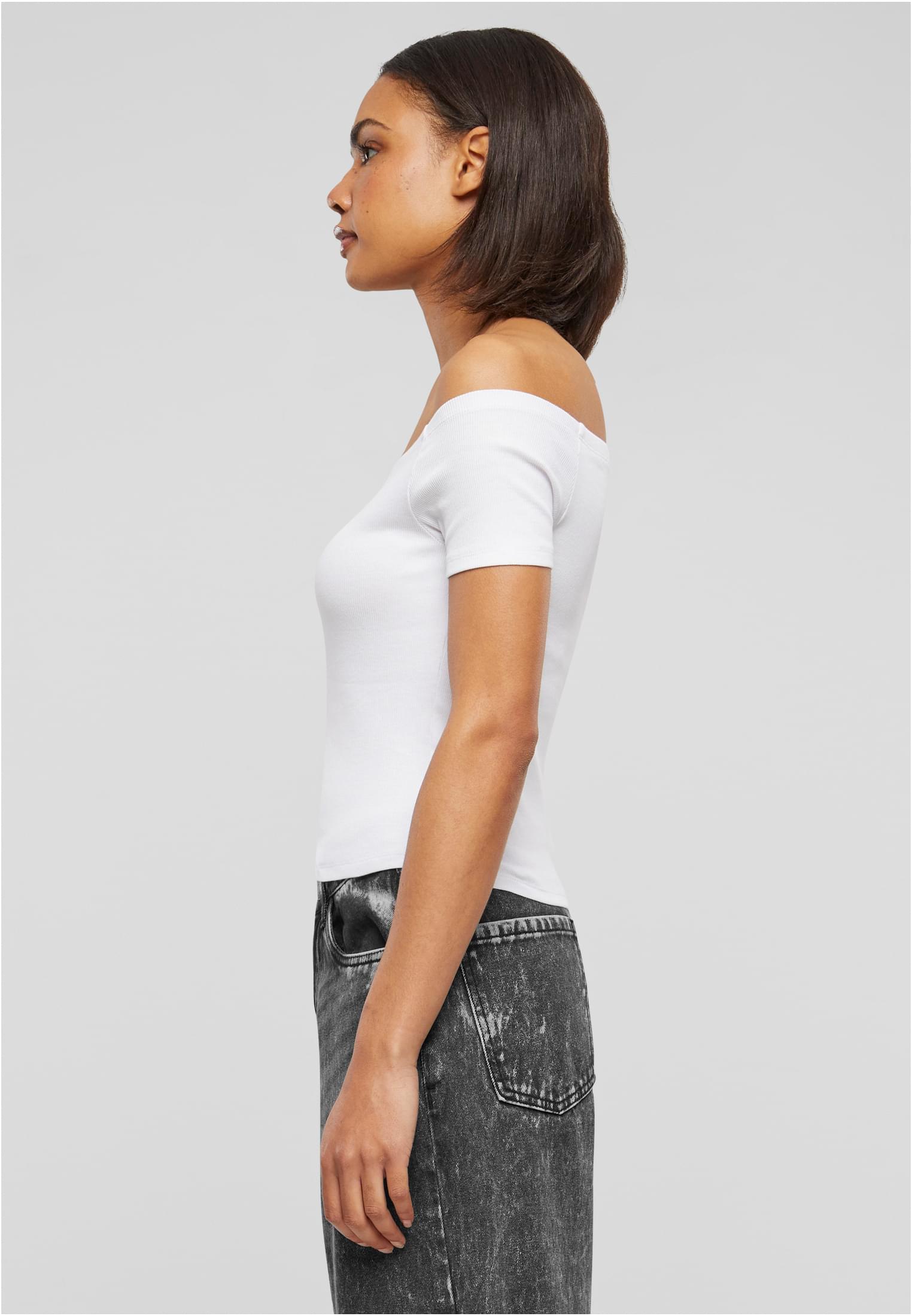 Γυναικείο Organic Off Shoulder Rib T-Shirt TB6184-00220 Urban Classics White