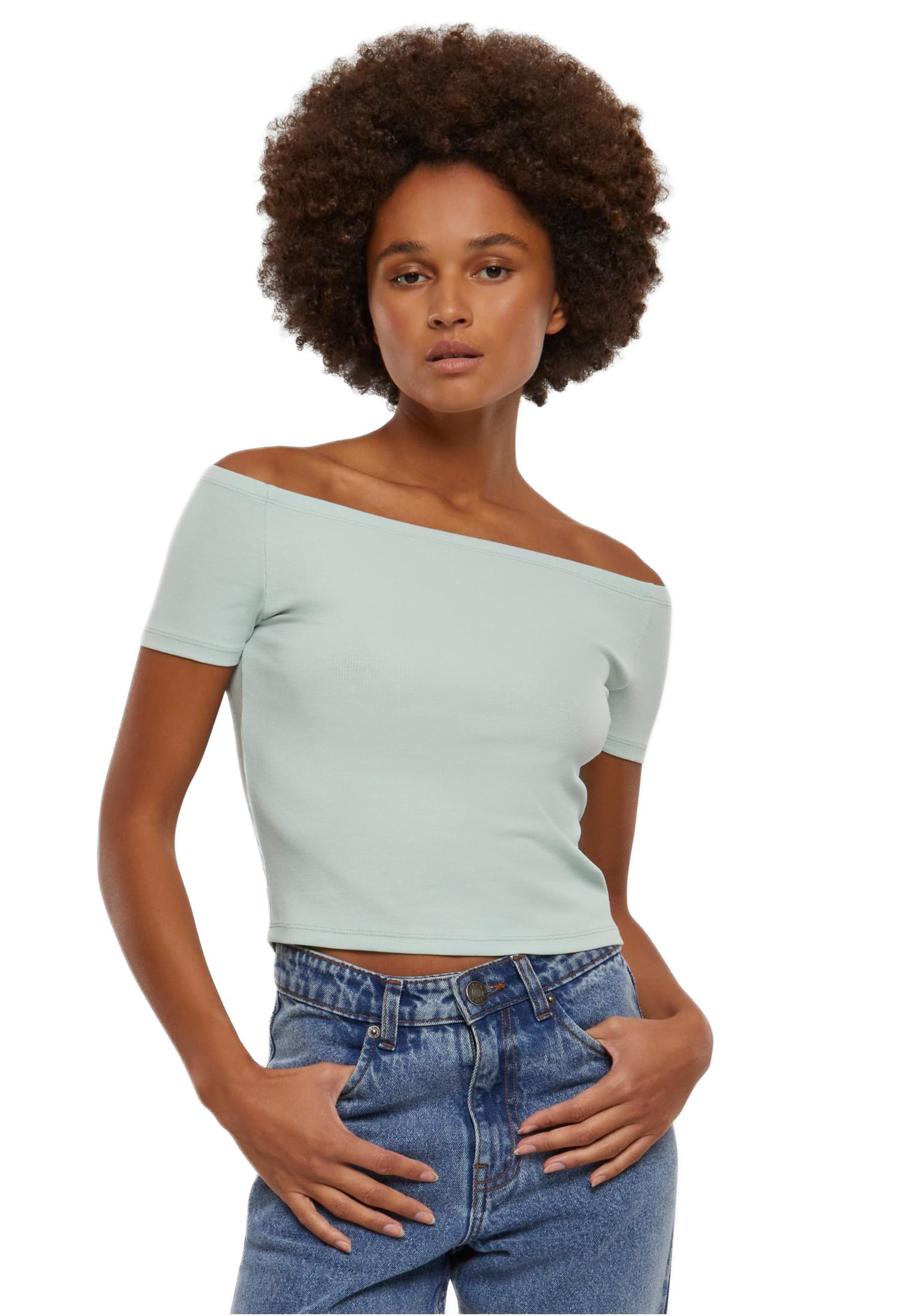 Γυναικεία Μπλούζα Off Shoulder Rib TB6184-14067 Urban Classics frostmint