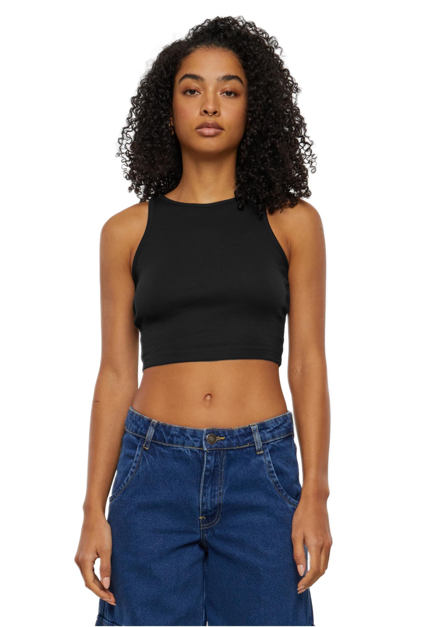 Γυναικείο Cropped Rib Top TB6185 Urban Classics Black Black