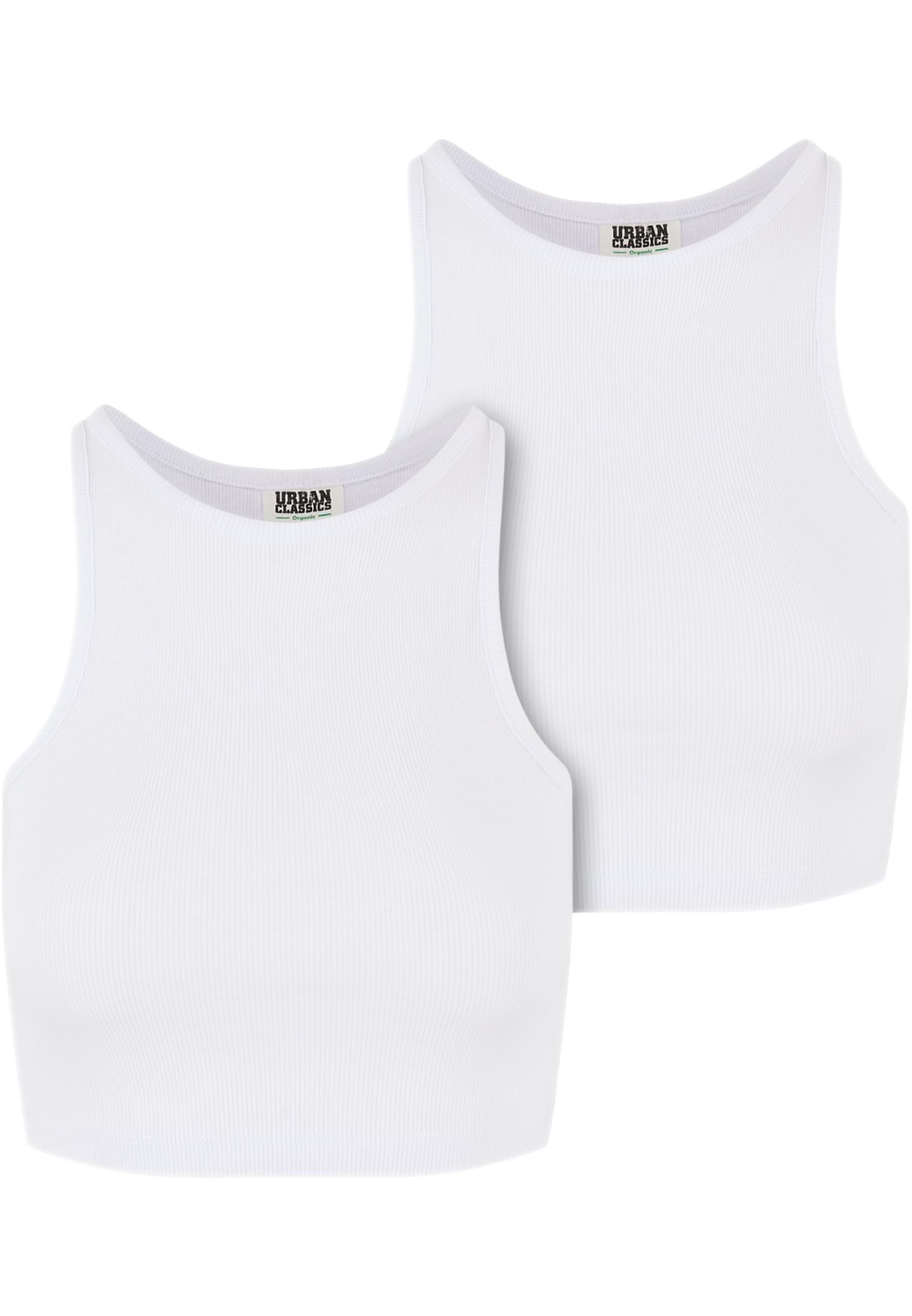 Ladies Organic Cropped Rib Top 2-Pack Urban Classics TB6185A-01105 white/white