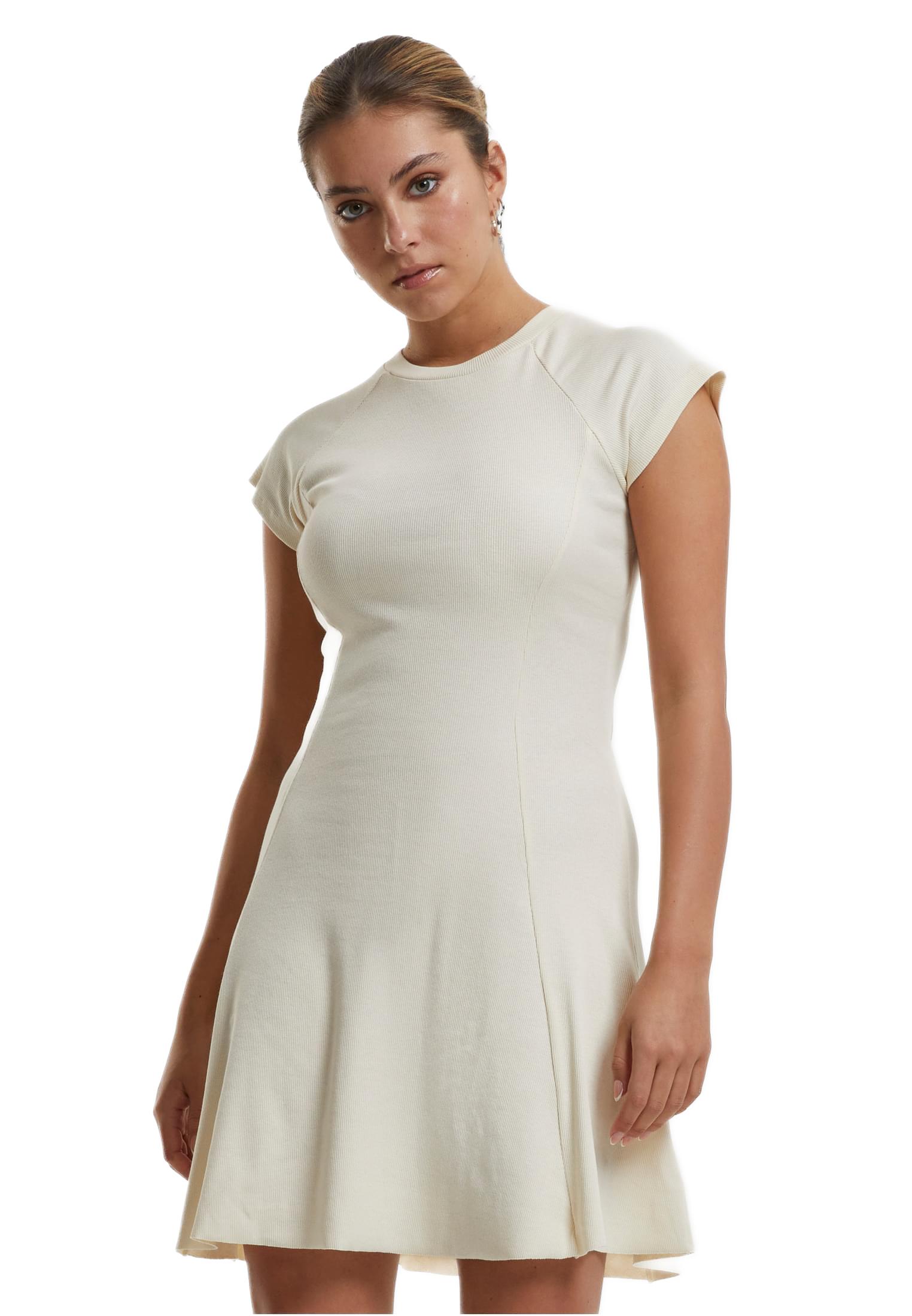 Γυναικείο Ριμπ Φόρεμα Skater TB6201 Urban Classics Whitesand
