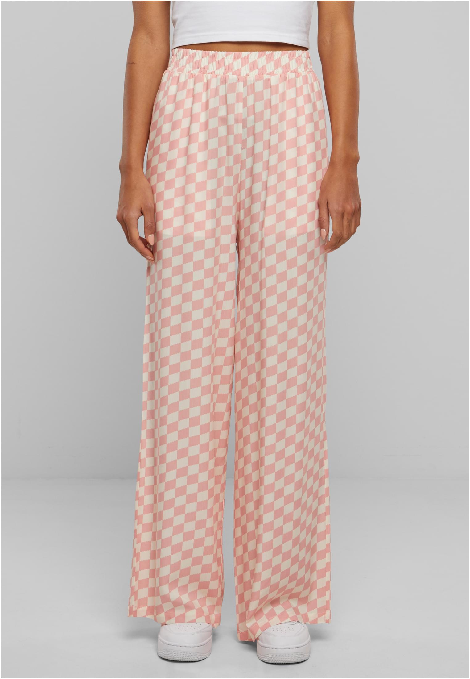 Γυναικείο Resort Παντελόνι Βισκόζη TB6218 Urban Classics lemonadepinkcheck
