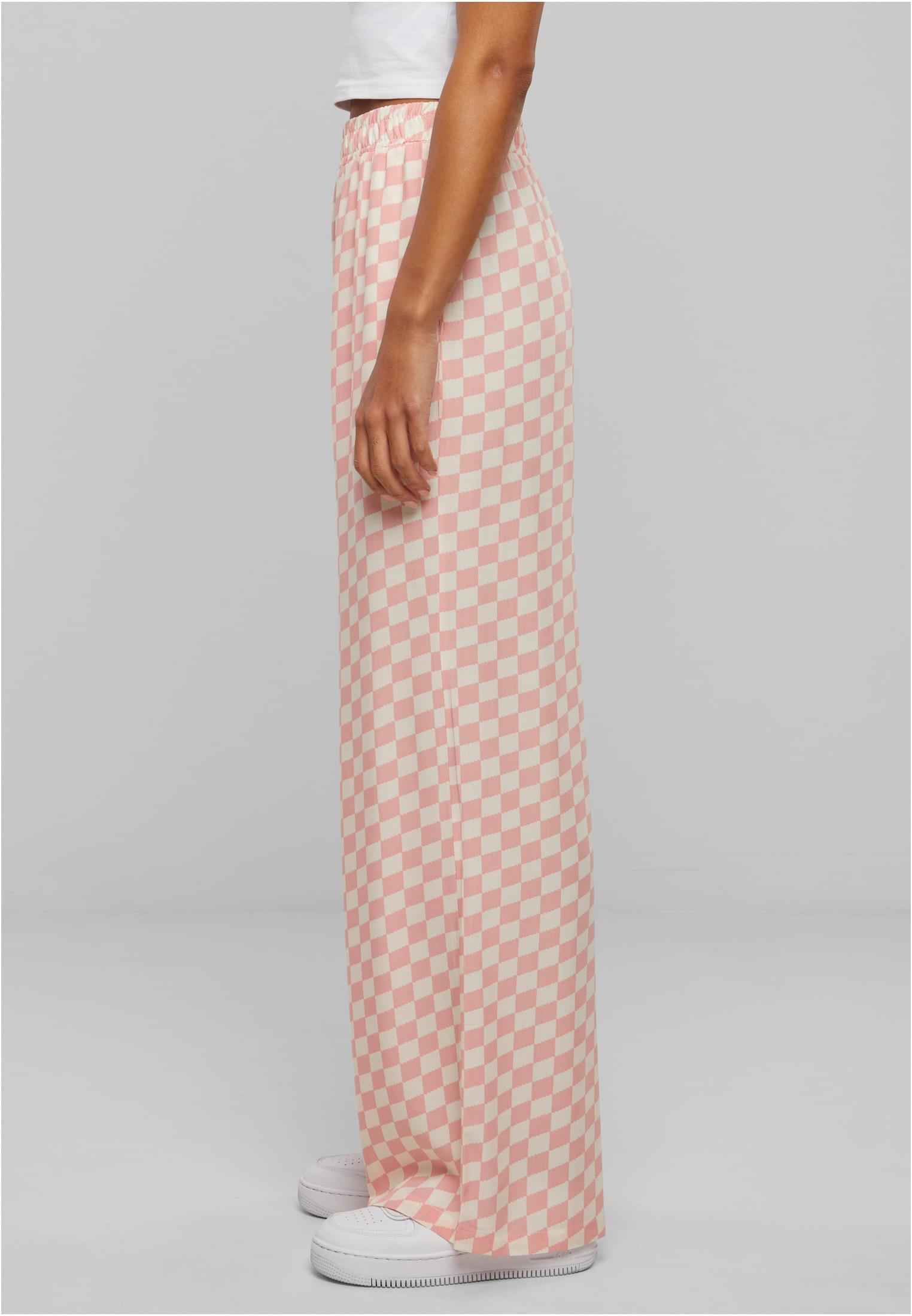 Γυναικείο Resort Παντελόνι Βισκόζη TB6218 Urban Classics lemonadepinkcheck