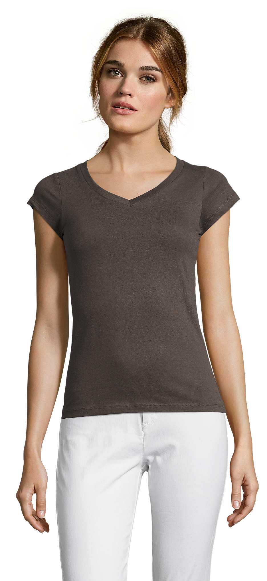 Γυναικείο T-shirt με Λαιμόκοψη V 11388 SOL'S Moon Dark Grey