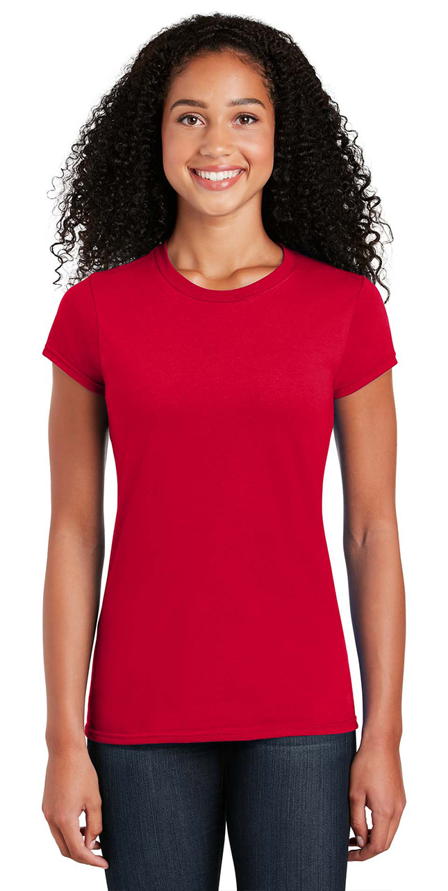 Γυναικείο T-Shirt 64000L Gildan Fitted Ring Spun Red