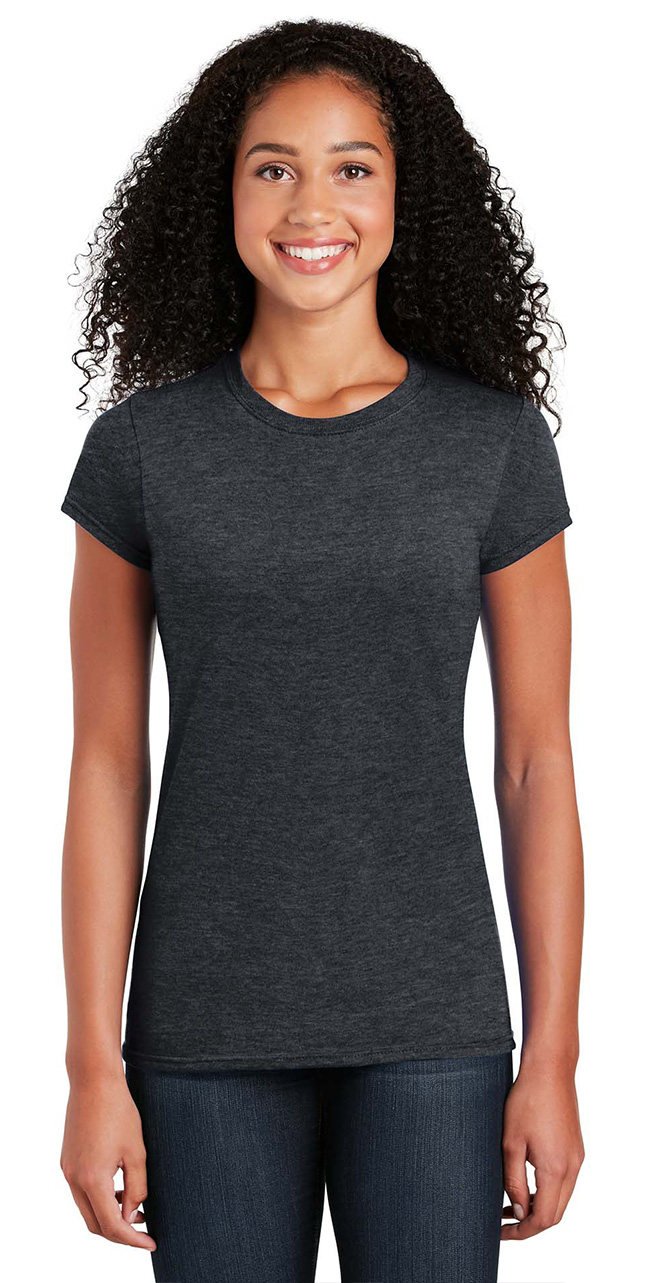 Γυναικείο T-Shirt 64000L Gildan Fitted Ring Spun Dark Heather