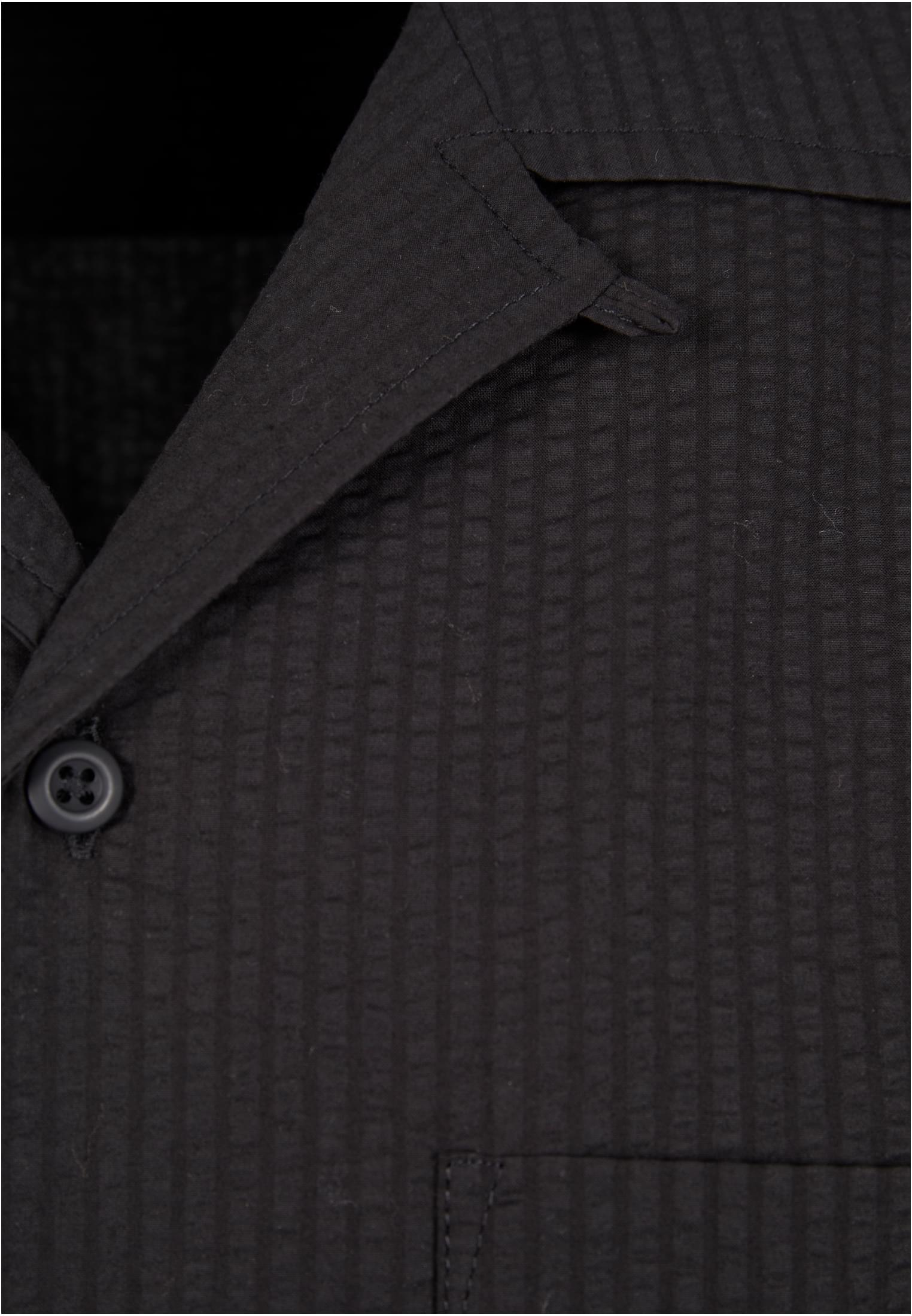 Relaxed Seersucker Κοντομάνικο Πουκάμισο Urban Classics Tb6409-00007 Black ανδρικά Πουκάμισα Simple Wear