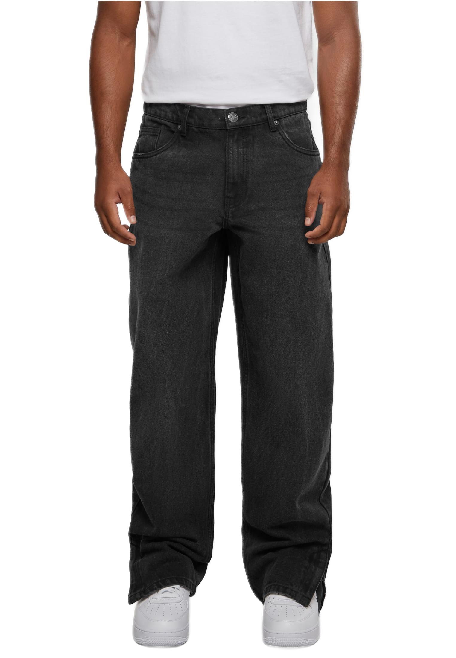 Heavy Ounce Straight Fit Zipped Jeans Urban Classics TB6640-00709 black washed