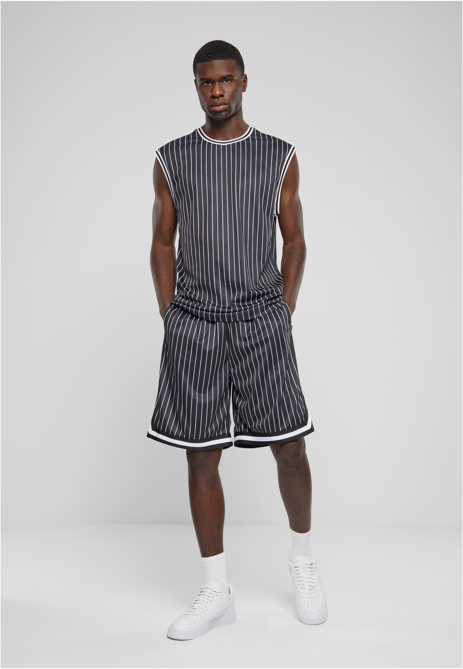 Ανδρική Μπλούζα Striped Mesh Tanktop Tb6679 Urban Classics Black White ανδρικά Basic T-Shirts Simple Wear Μπλουζάκια κοντομάνικα