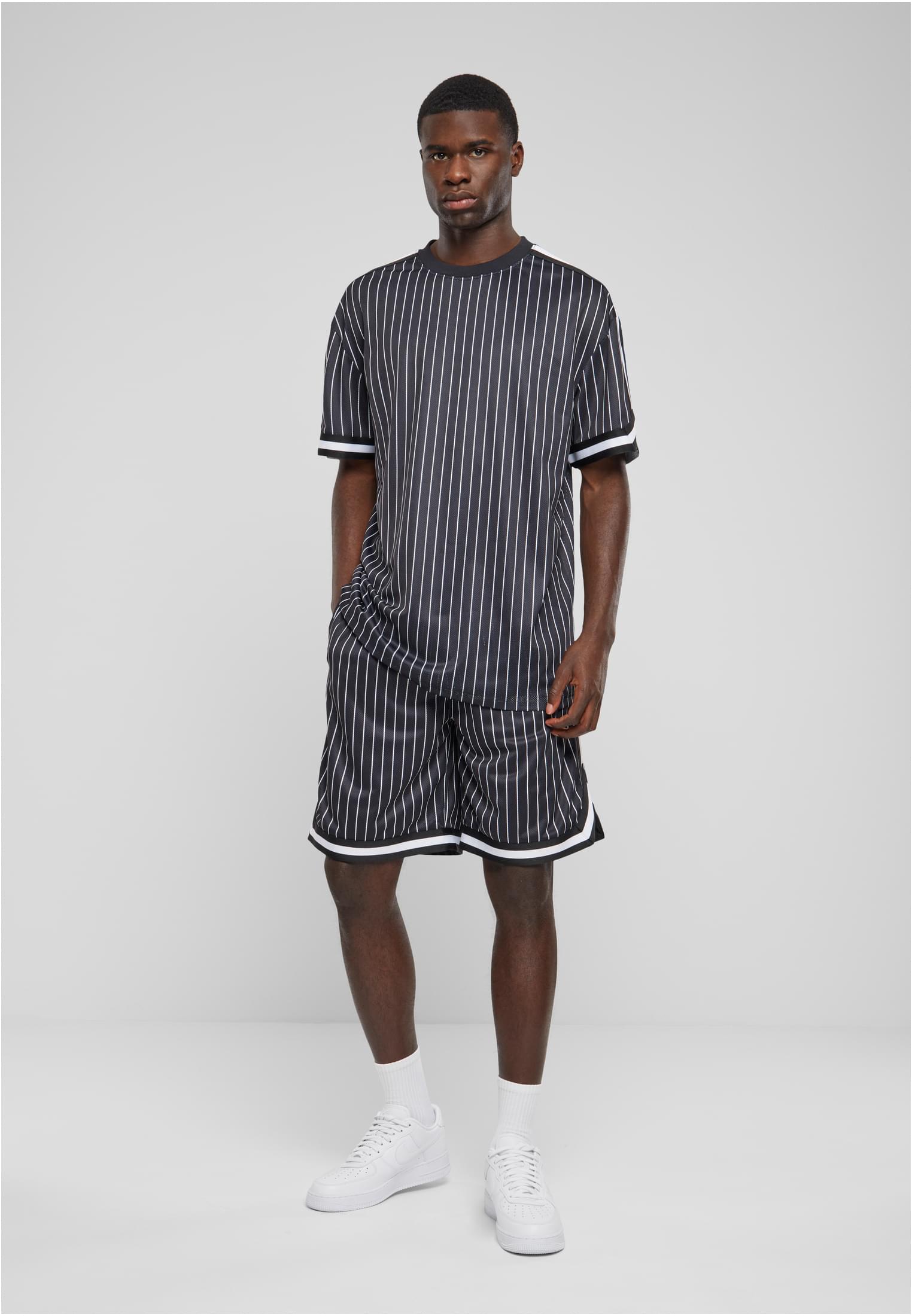 Oversized T-Shirt Tb6680 Urban Classics Striped Mesh Tee Black White ανδρικά Basic T-Shirts Simple Wear Μπλουζάκια κοντομάνικα