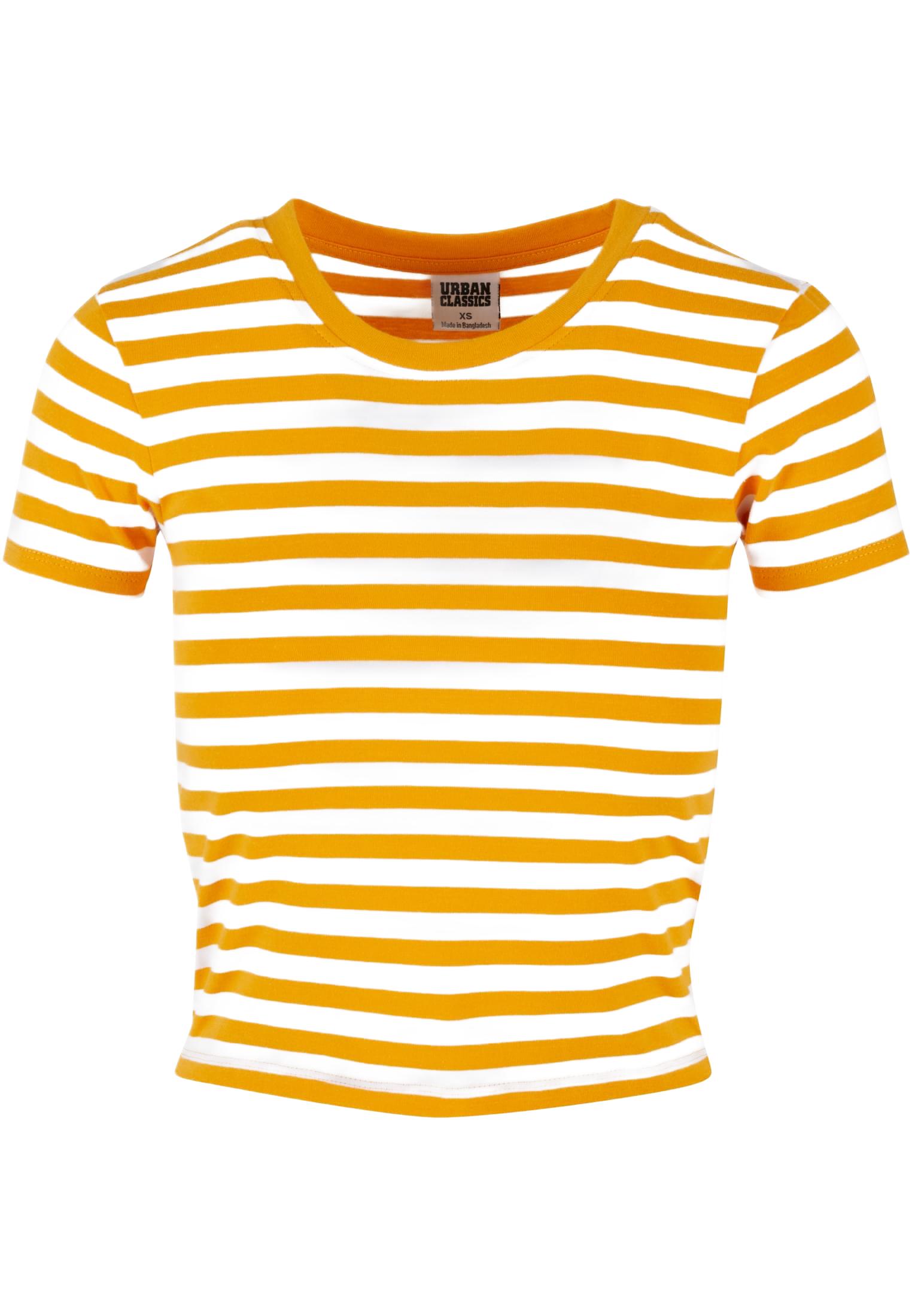 Ladies Short Striped Tee Urban Classics TB6825 white/magicmango