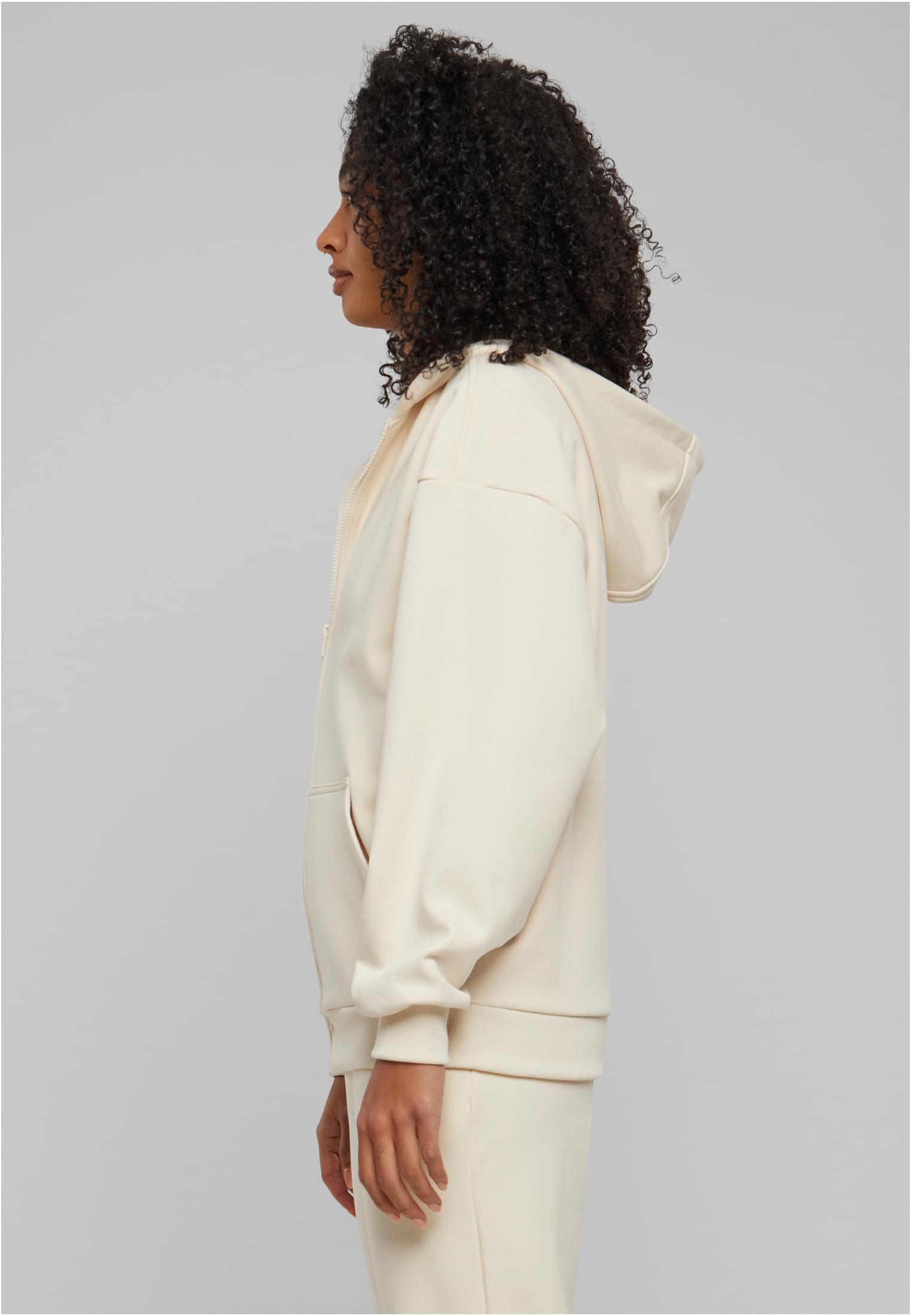 Ladies Cozy Oversized Zip Hoody Urban Classics TB6862-02903 whitesand