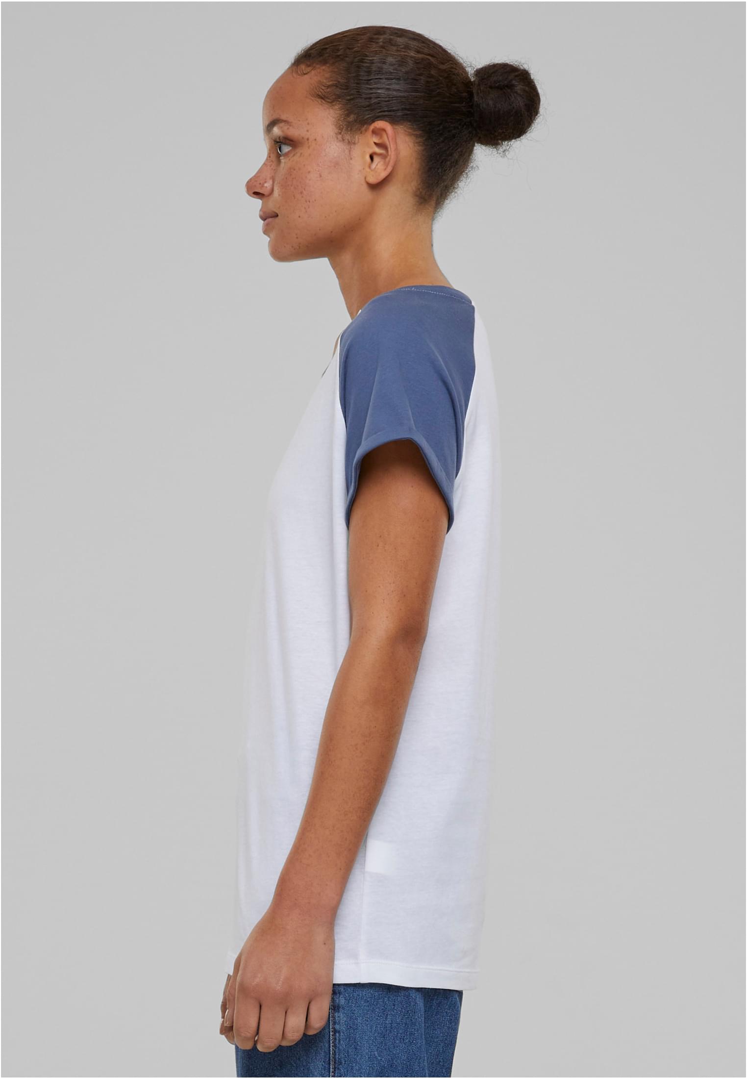 Γυναικείο T-Shirt Raglan TB1913-12890 Urban Classics White/Vintageblue