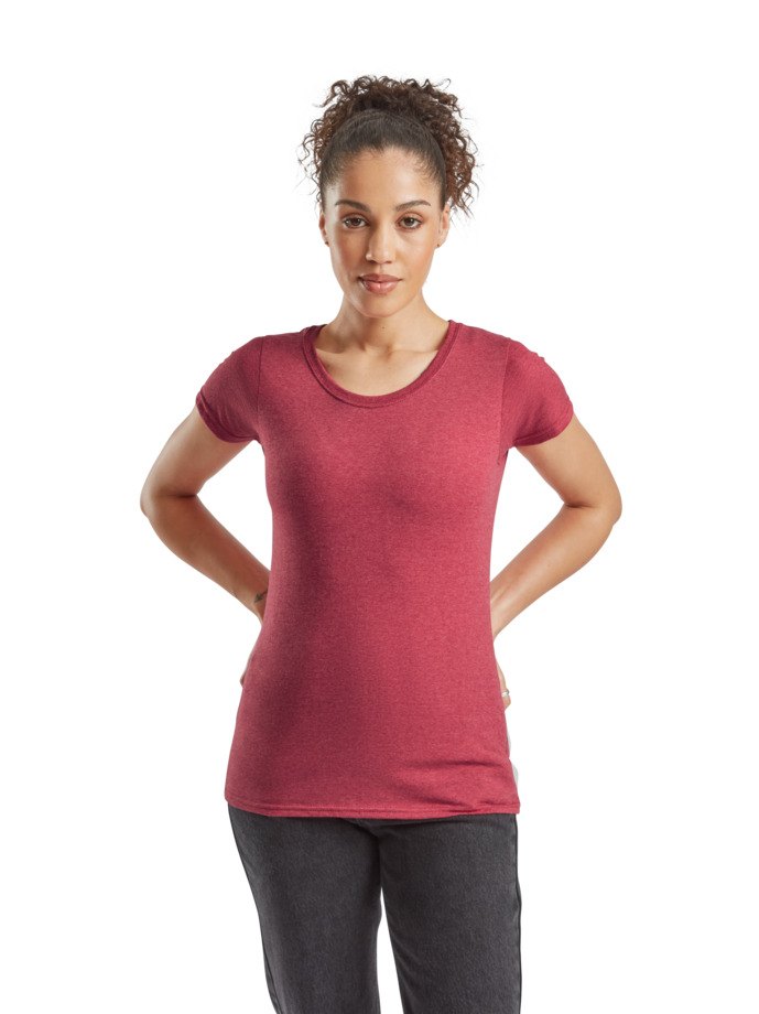 Γυναικείο T-Shirt Lady-Fit Valueweight 61-372-0 Fruit of the Loom Vintage Heather Red