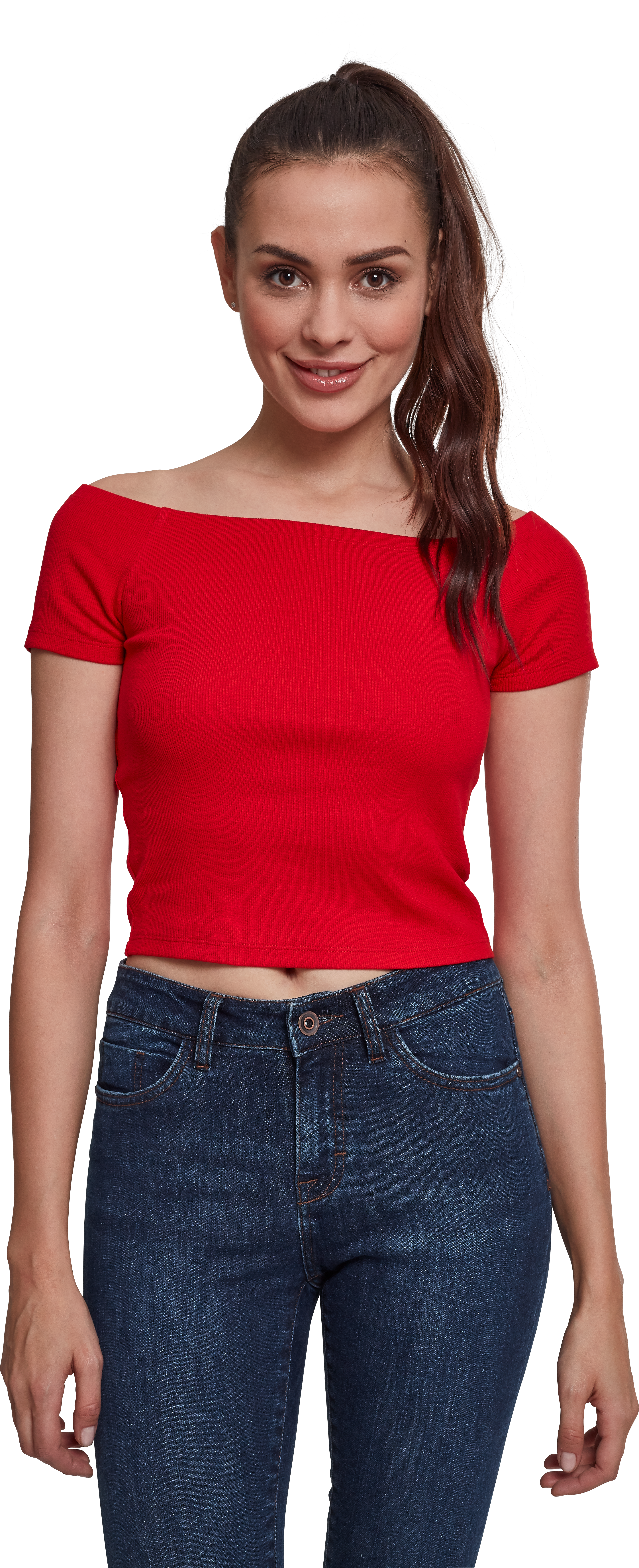 Γυναικείο T-Shirt TB1500 Urban Classics με Ανοιχτούς Ώμους Fire Red