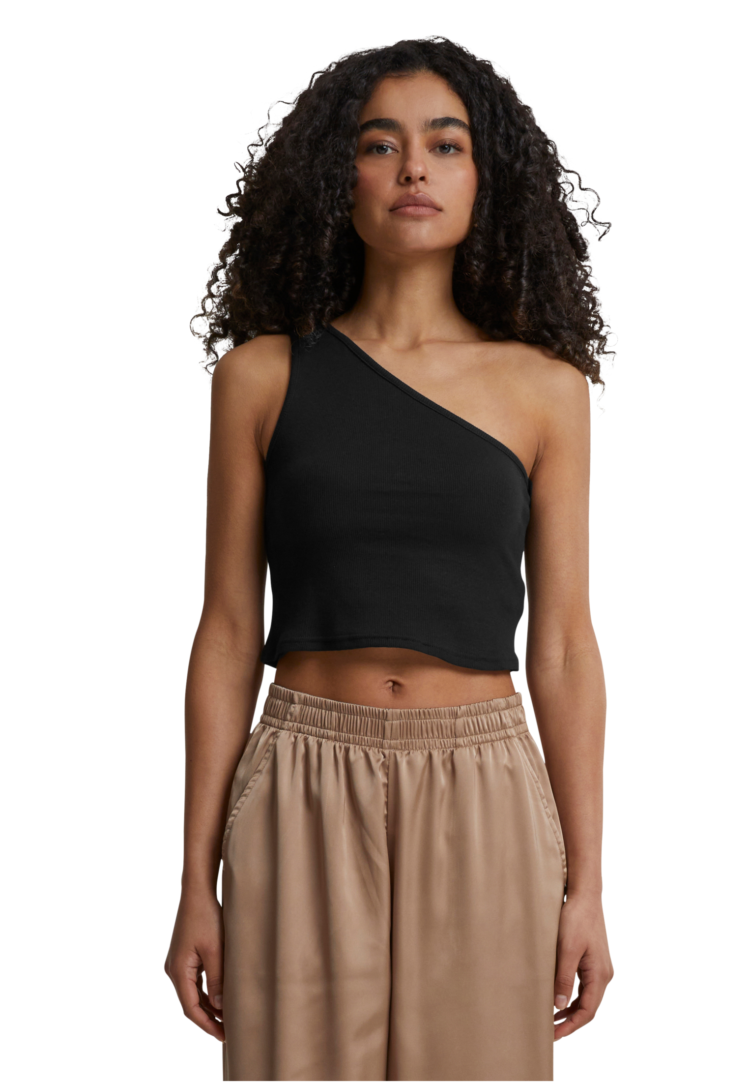 Γυναικείο Cropped Top Ασύμμετρο TB2609 Urban Classics Black