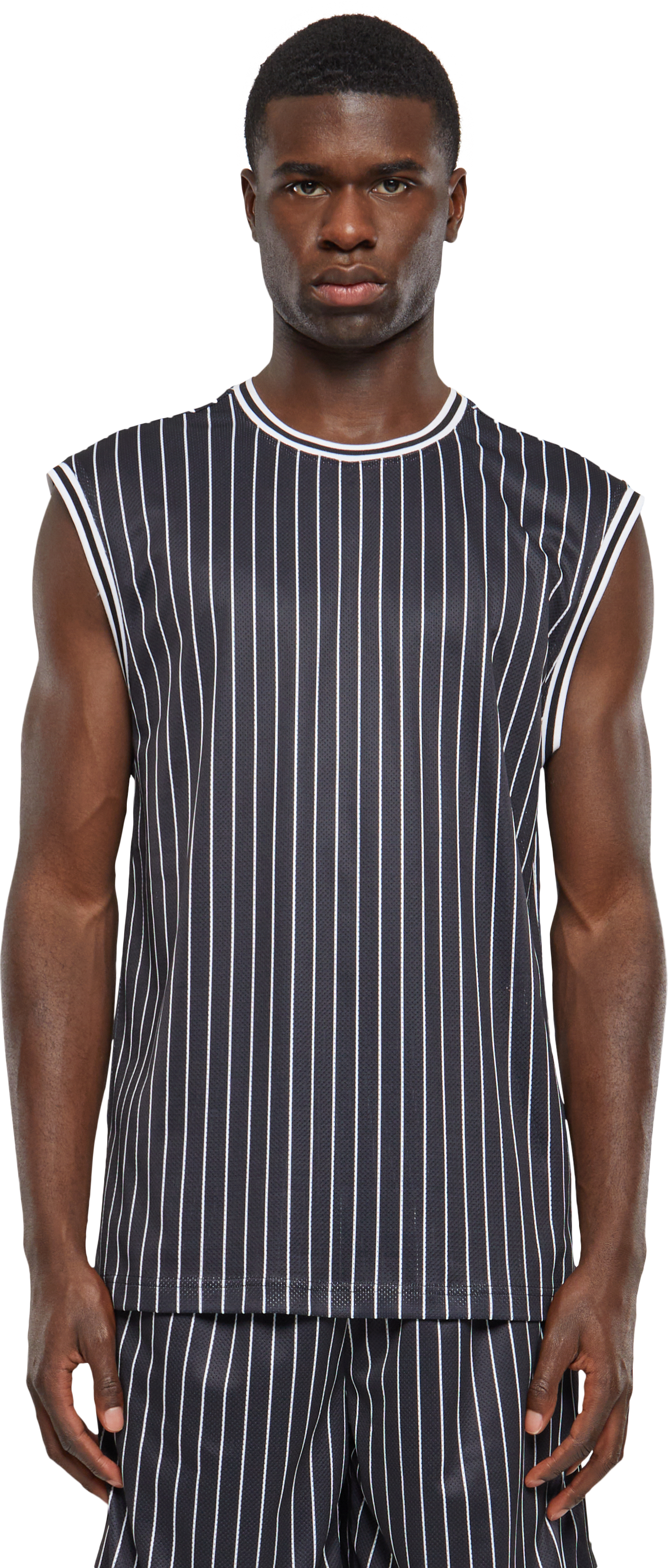 Ανδρική Μπλούζα Striped Mesh Tanktop TB6679 Urban Classics Black/White