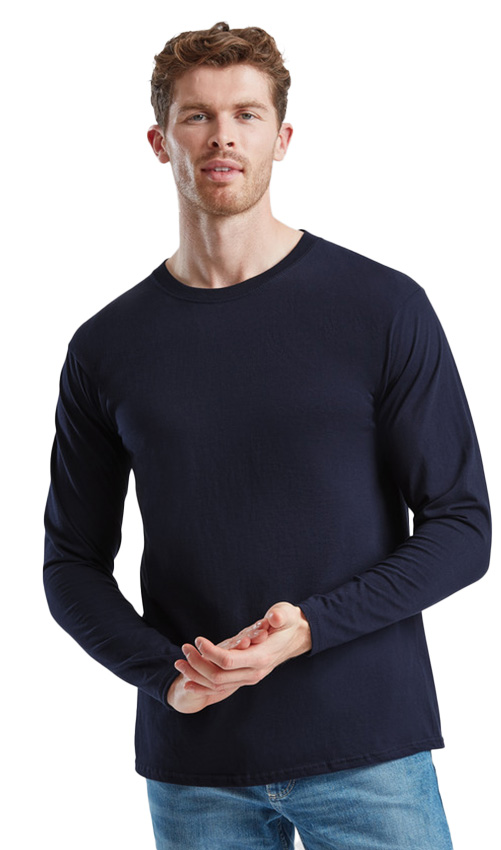 Μακρυμάνικο T-Shirt 61-360-0 Fruit of the Loom Iconic 195 Ringspun Premium Deep Navy