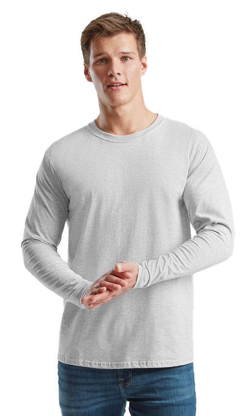 Μακρυμάνικο T-Shirt 61-360-0 Fruit of the Loom Iconic 195 Ringspun Premium Heather Grey