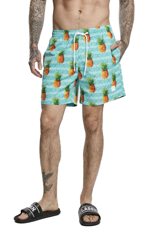 Μαγιό TB2679 Urban Classics PatternSwim Black/White Pineapple Aop