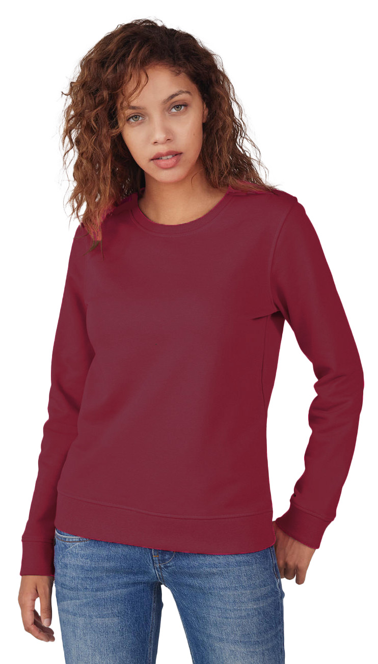 Γυναικείο Φούτερ WW32B B & C Organic Crew Neck French Terry Burgundy