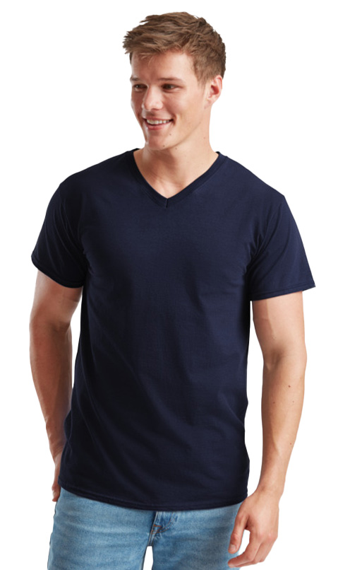 T-Shirt V-Neck 61-066-0 Fruit of the Loom Valueweight Deep Navy