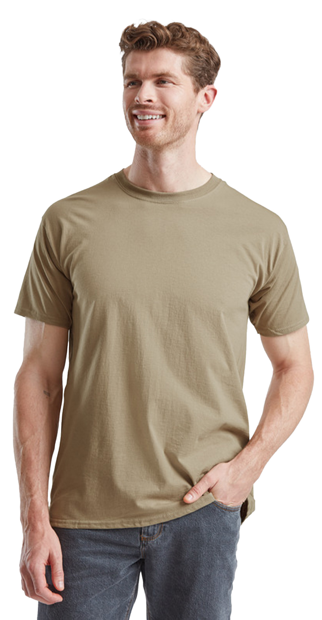T-Shirt 61-036-0 Fruit of the Loom Valueweight Khaki