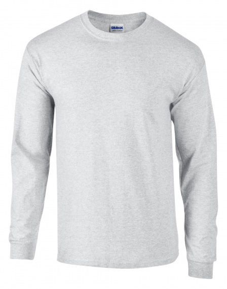Μακρυμάνικο T-Shirt 2400 Gildan Ultra Cotton Ash Grey ανδρικά Basic T-Shirts Simple Wear Μπλουζάκια κοντομάνικα