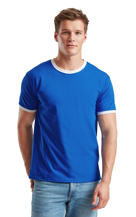 Ανδρικό T-Shirt Ringer 61-168-0 Fruit of the Loom Royal/White
