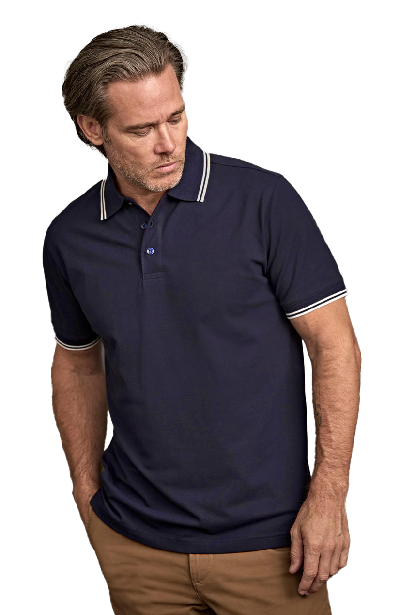 Ανδρική Μπλούζα Polo 1407 Tee Jays Luxury Stripe Stretch Navy/White
