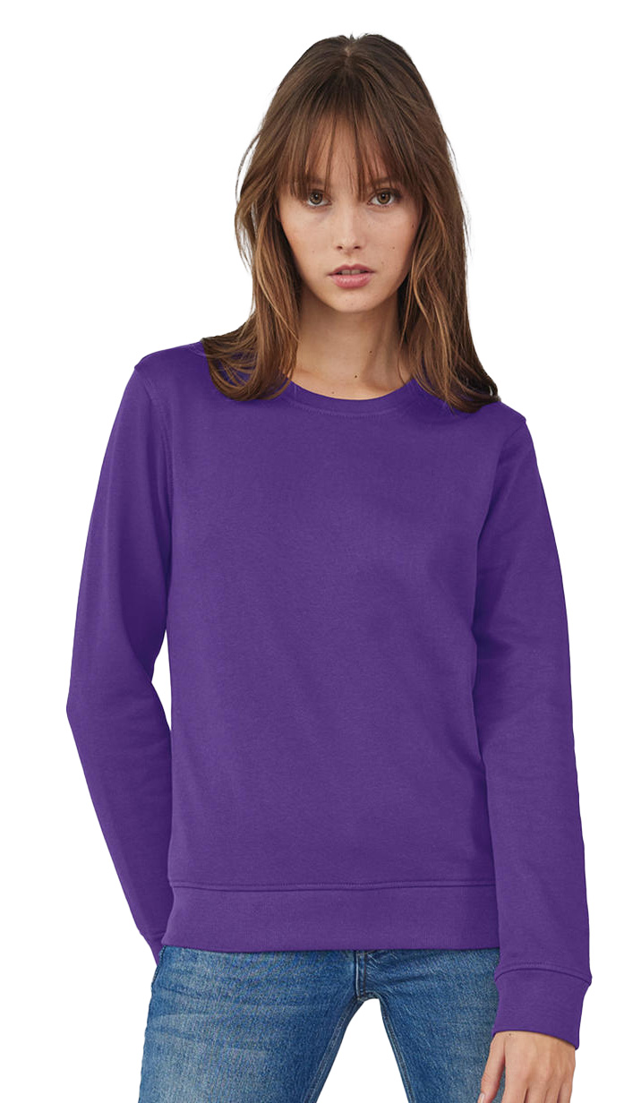 Γυναικείο Φούτερ WW32B B & C Organic Crew Neck French Terry Radiant Purple