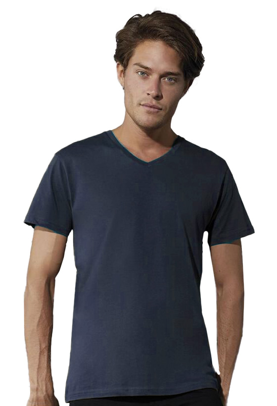 Ανδρικό T-Shirt V-Neck TM044 B & C Organic Inspire Navy